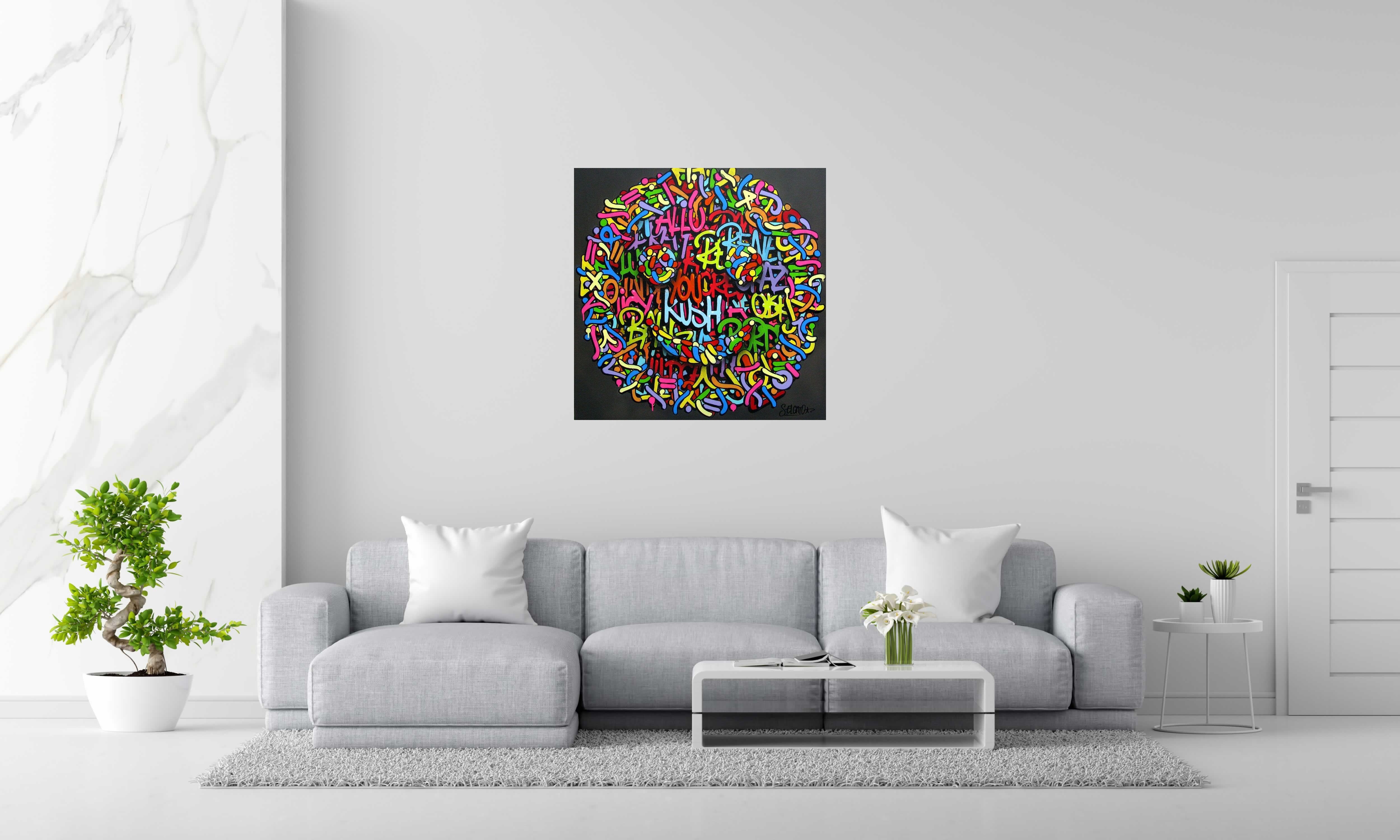 Tableau Fast de EL GATO S. dans un intérieur – 90 × 90 cm