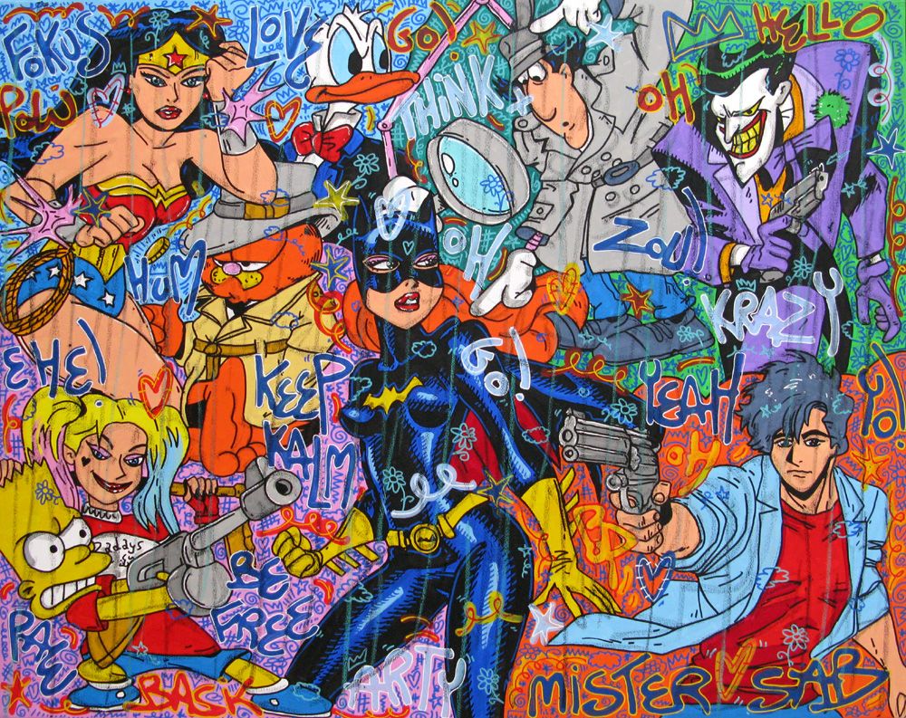 Tableau street art format xxl Keep krazy be free – RICO SAB – 150 × 120 cm