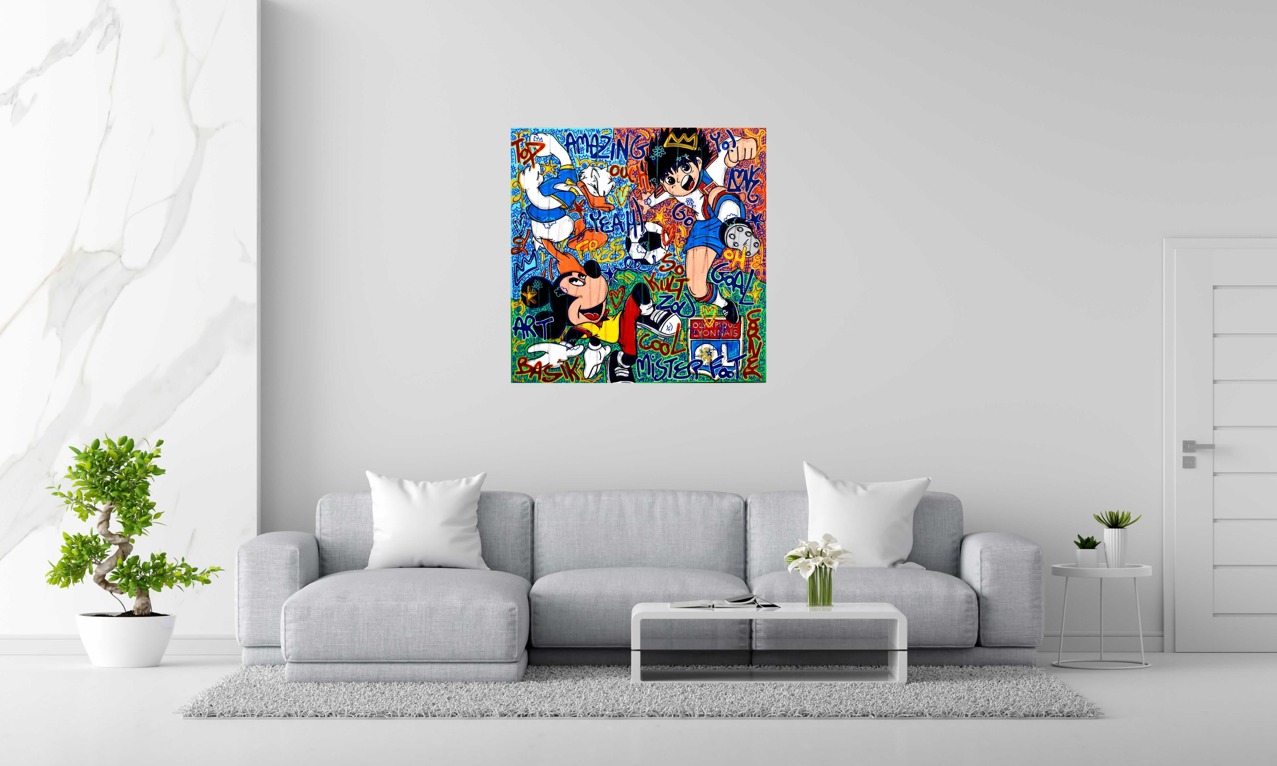 Tableau Amazingol de RICO SAB dans un intérieur – 100 × 100 cm