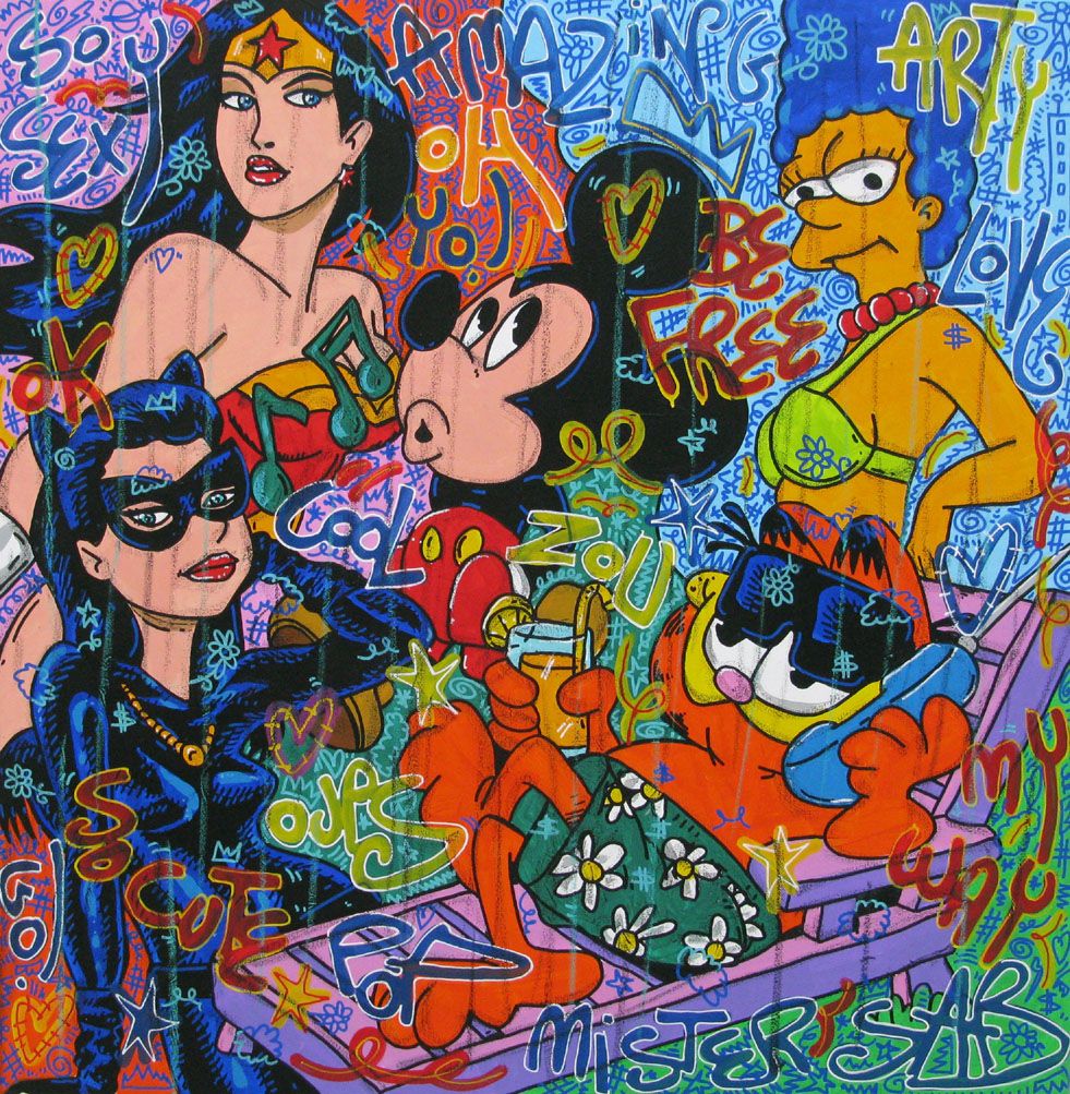 Tableau street art grande taille So sexy – RICO SAB – 100 × 100 cm