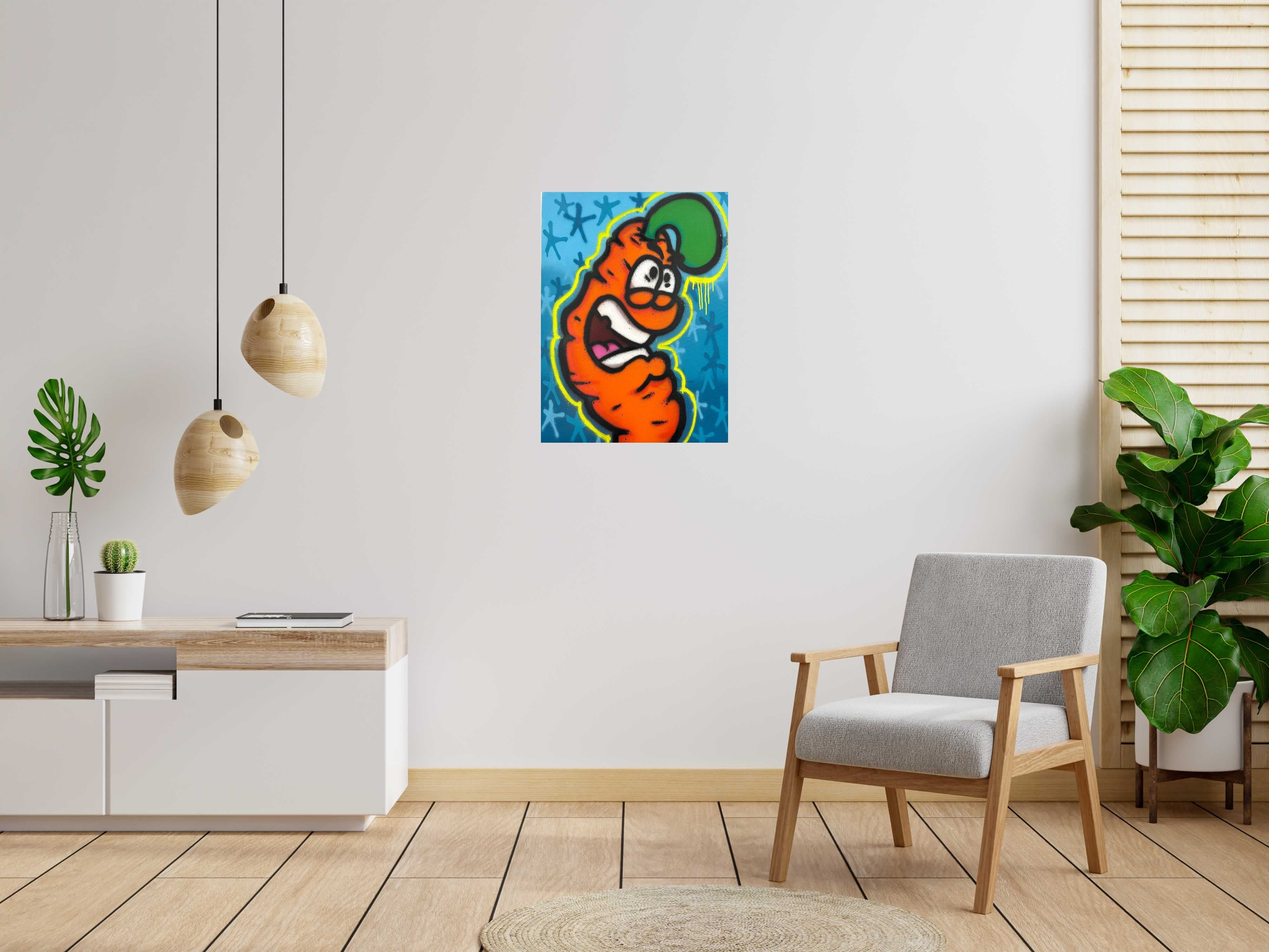 Tableau Blue star de Carotte dans un intérieur – 59 × 79 cm