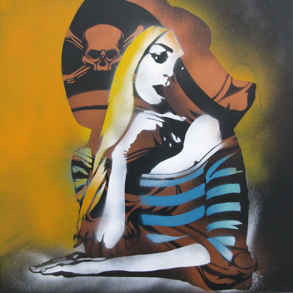 Tableau street art moyen format MARGAUX – KARO TRASS – 60 × 60 cm