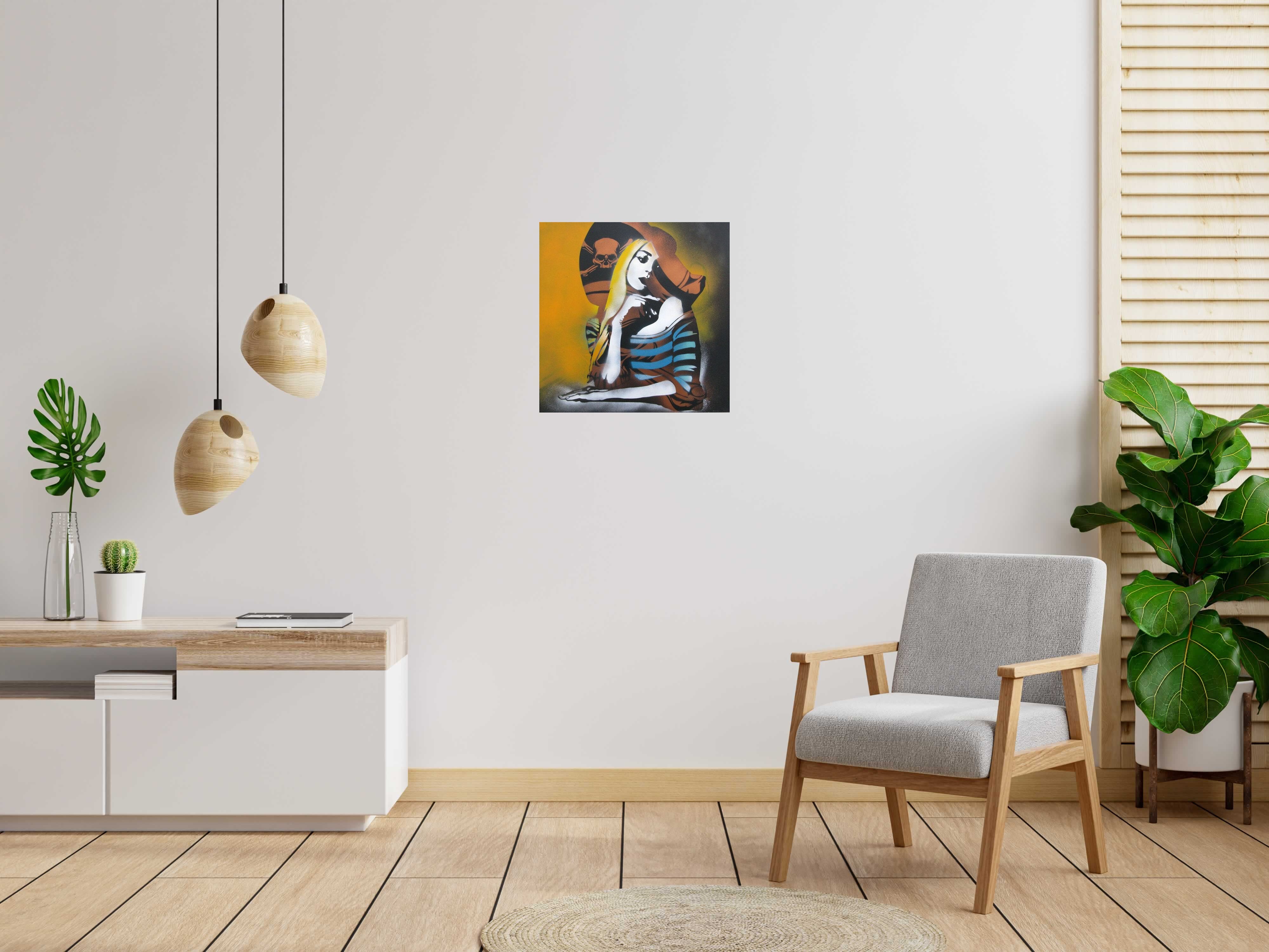 Tableau MARGAUX de KARO TRASS dans un intérieur – 60 × 60 cm