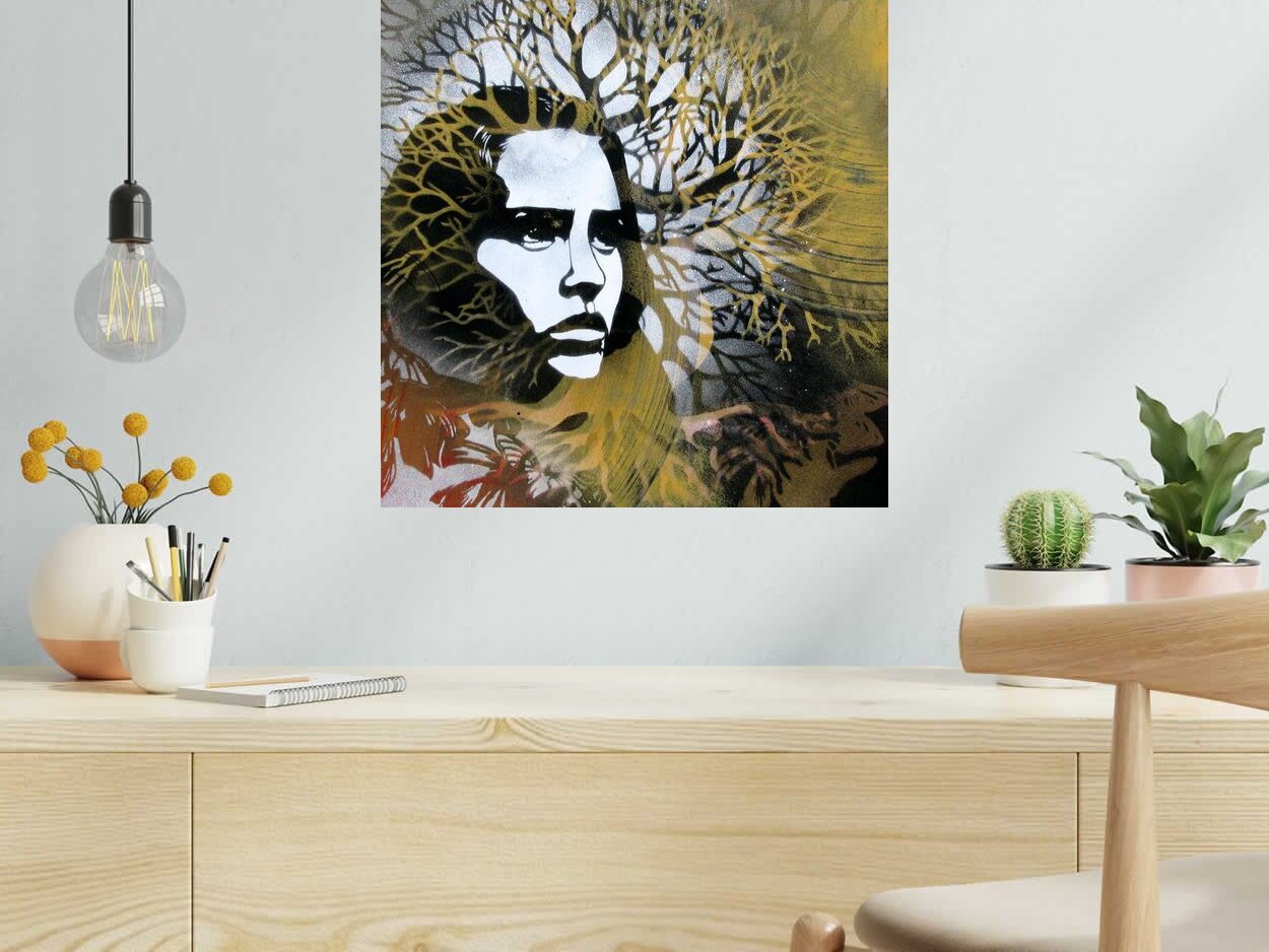 Tableau SANS TITRE de KARO TRASS dans un intérieur – 50 × 50 cm