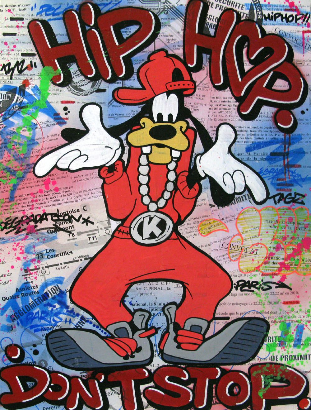 Tableau street art moyen format Hip Hop – KENY – 80 × 60 cm