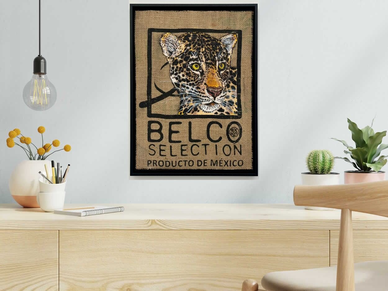 Tableau Jaguar Belco de MOSKO dans un intérieur – 42 × 58 cm