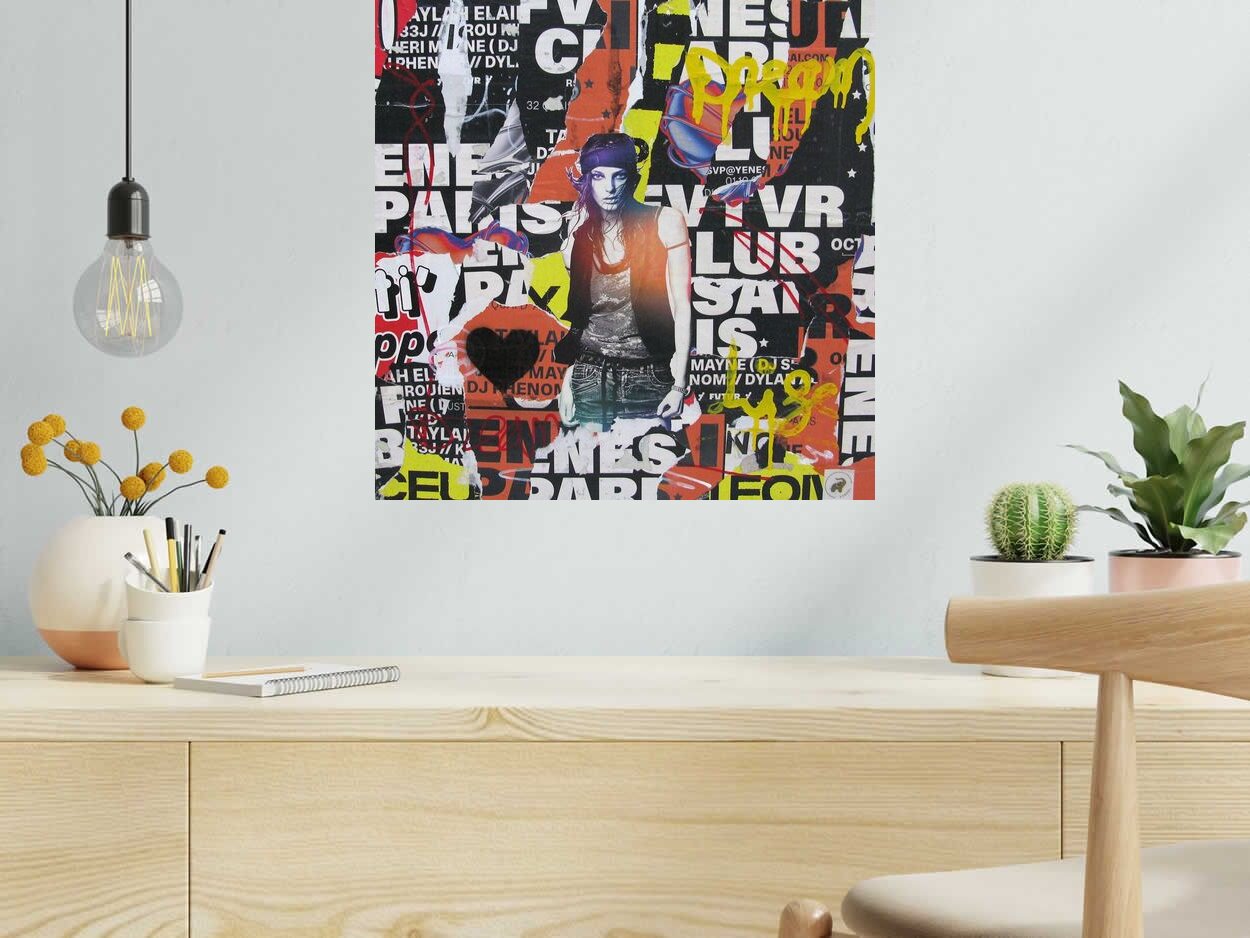 Tableau Hippie de PODKOL dans un intérieur – 50 × 50 cm