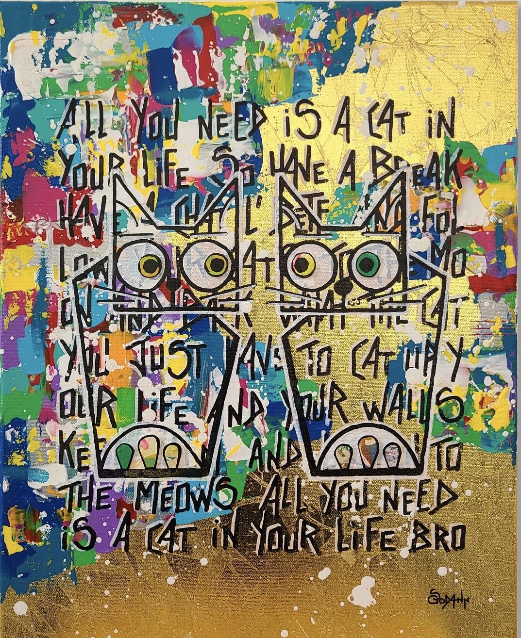 Tableau street art petit format I'm extremely addictive babe – Stephanie Godann – 33 × 41 cm