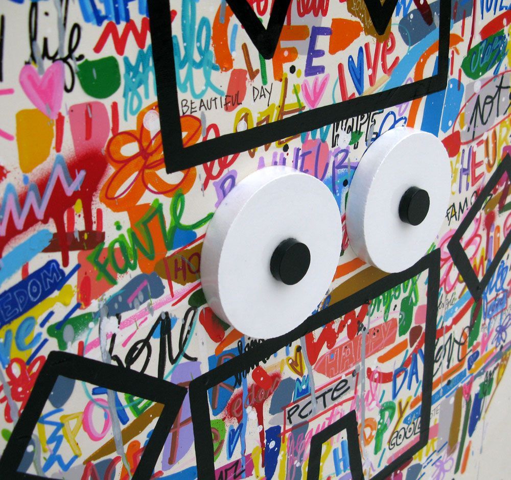 Tableau de MAM a pour titre Welcome Potes style graphique dim : MAMprix:850