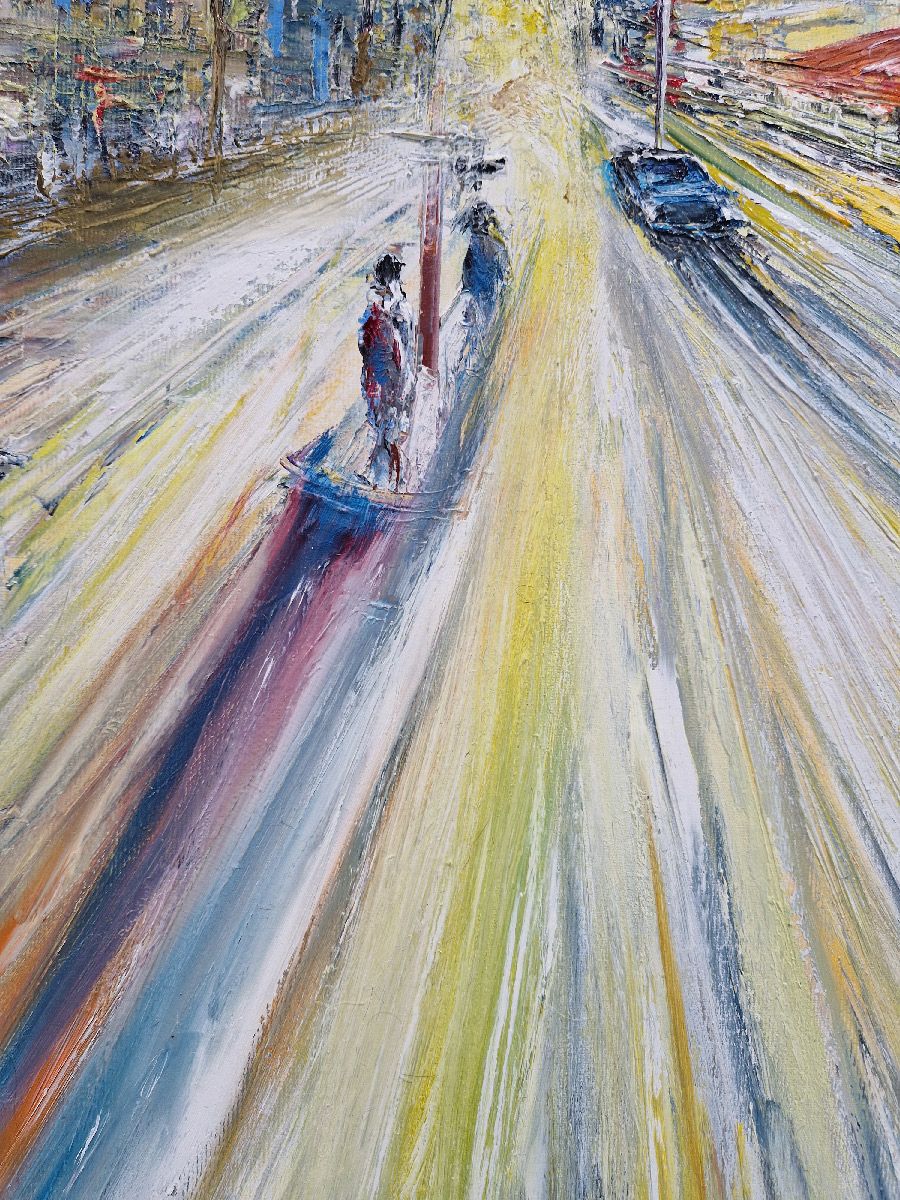 Tableau de PHIL a pour titre La Rotonde, Paris style figuratif dim : PHILprix:550