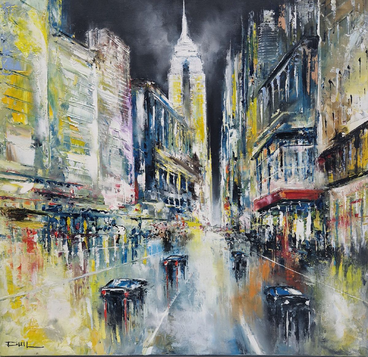 Tableau de PHIL a pour titre Empire, NY style figuratif dim : PHILprix:350