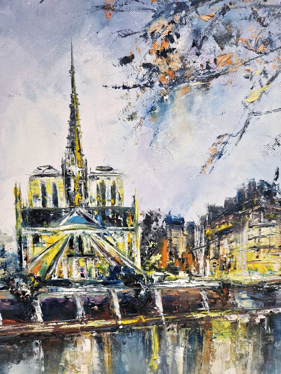 Tableau de PHIL a pour titre Notre-Dame, Paris style figuratif dim : PHILprix:350