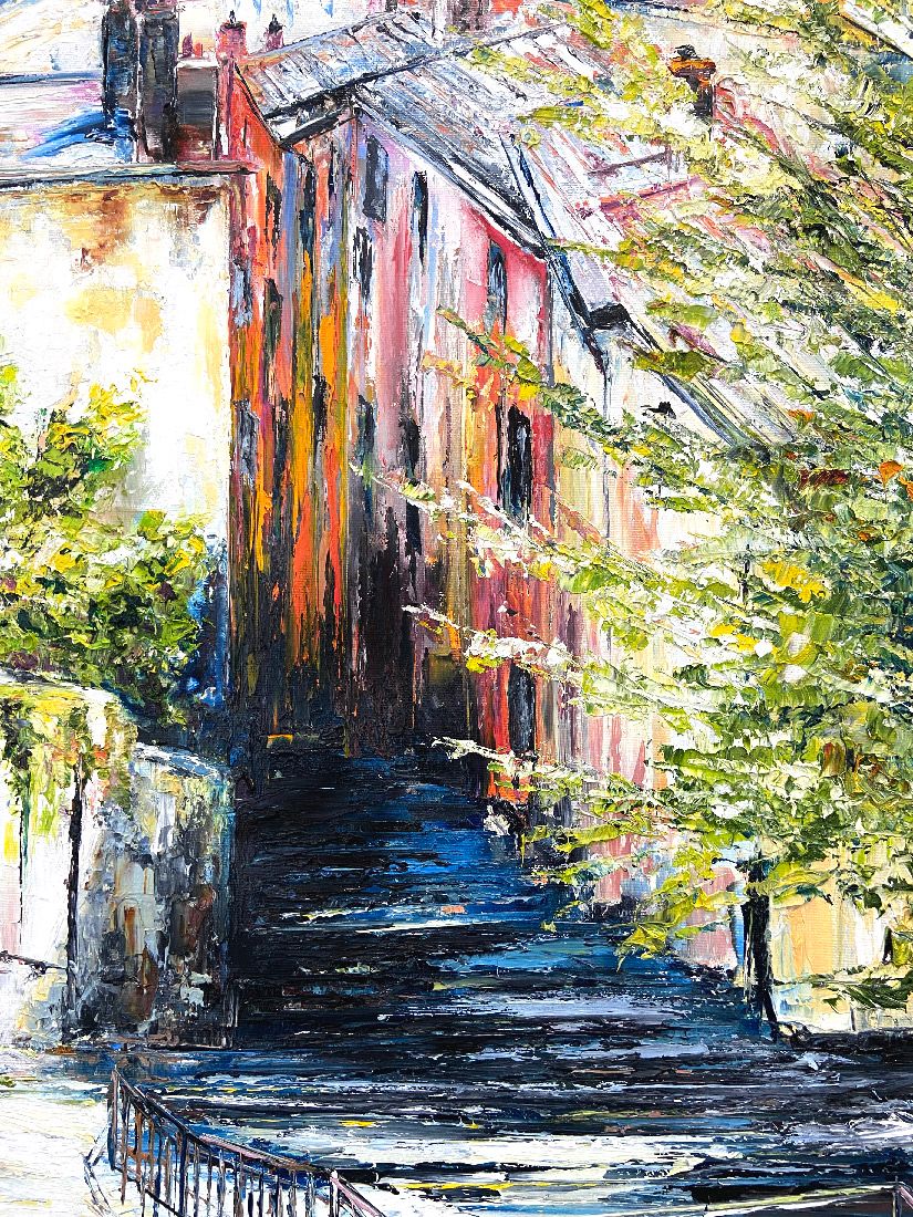 Tableau de PHIL a pour titre Vue sur Lyon style figuratif dim : PHILprix:700