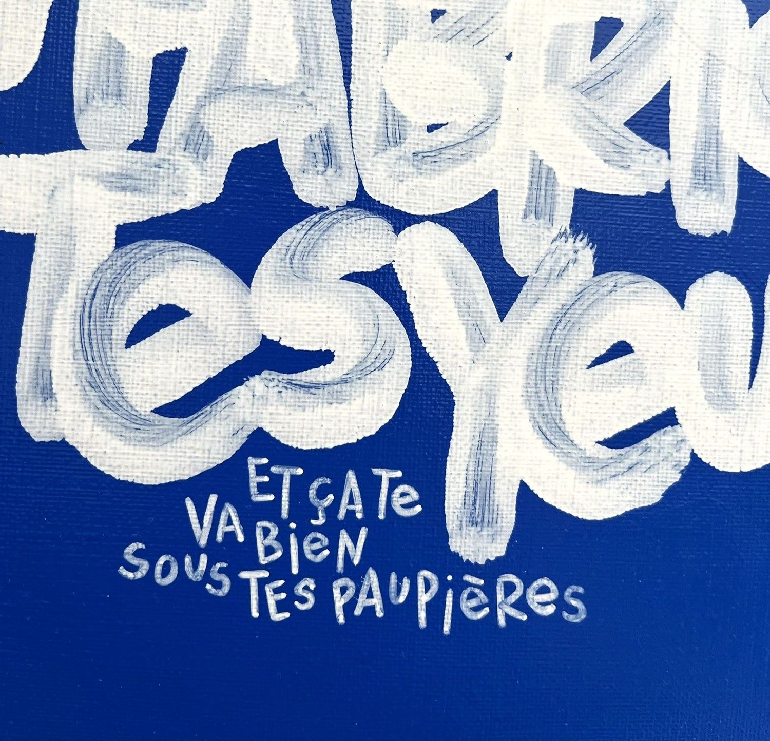 Tableau de L'OISEAU NOIR a pour titre Tes yeux bleux style graphique dim : L'OISEAU NOIRprix:250