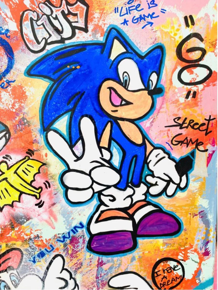 Tableau de SARA CHELOU a pour titre Thug life style street pop art, street art dim : SARA CHELOUprix:1100