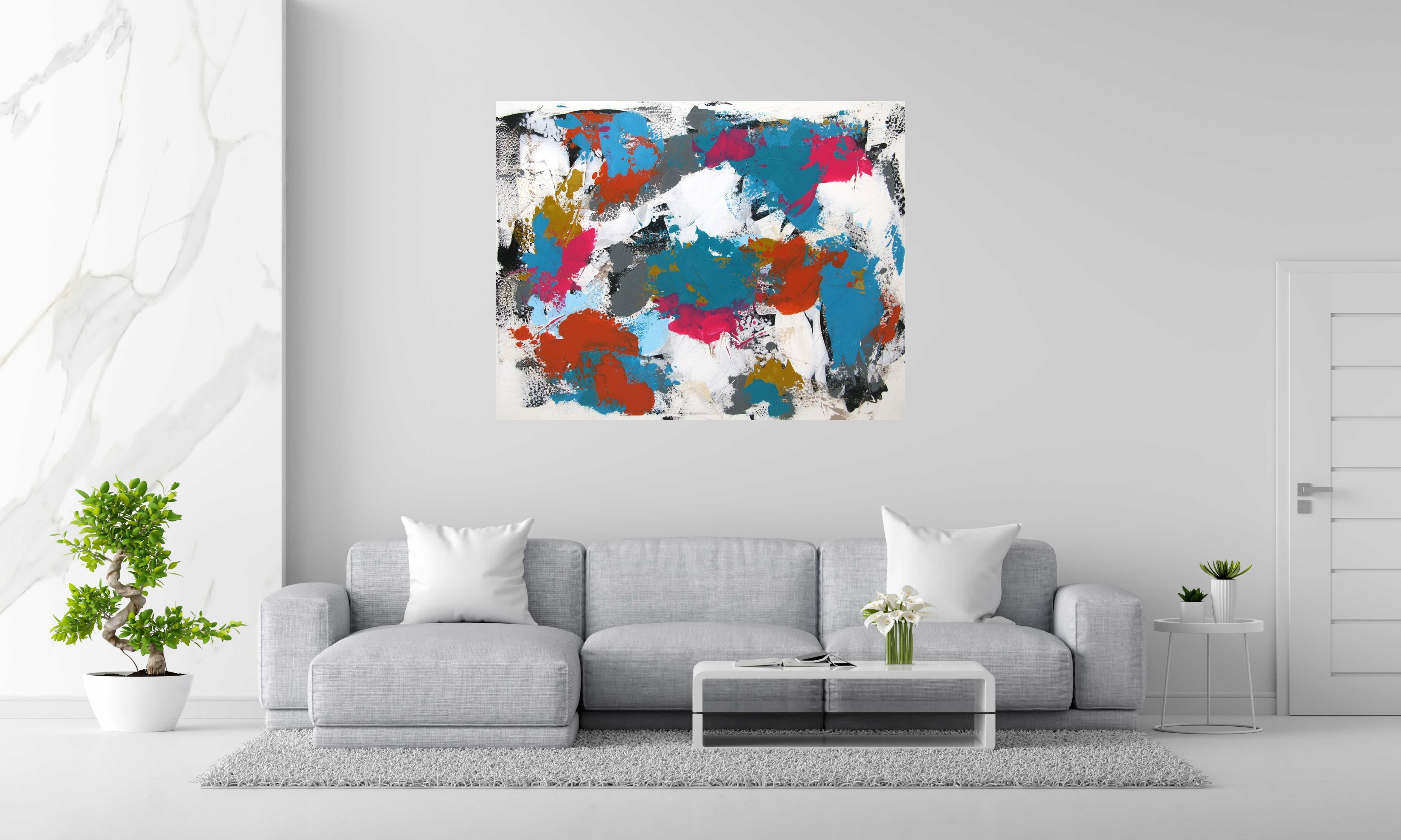 Toile ETOURDISSANT de CELINE WEBER dans un intérieur – 114 × 146 cm