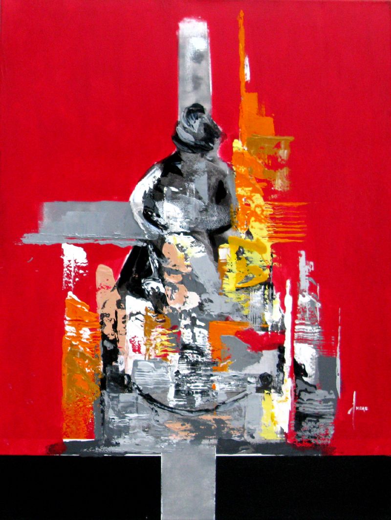 Toile abstraite moyen format Le Repenti – FARID AMRAR – 60 × 80 cm