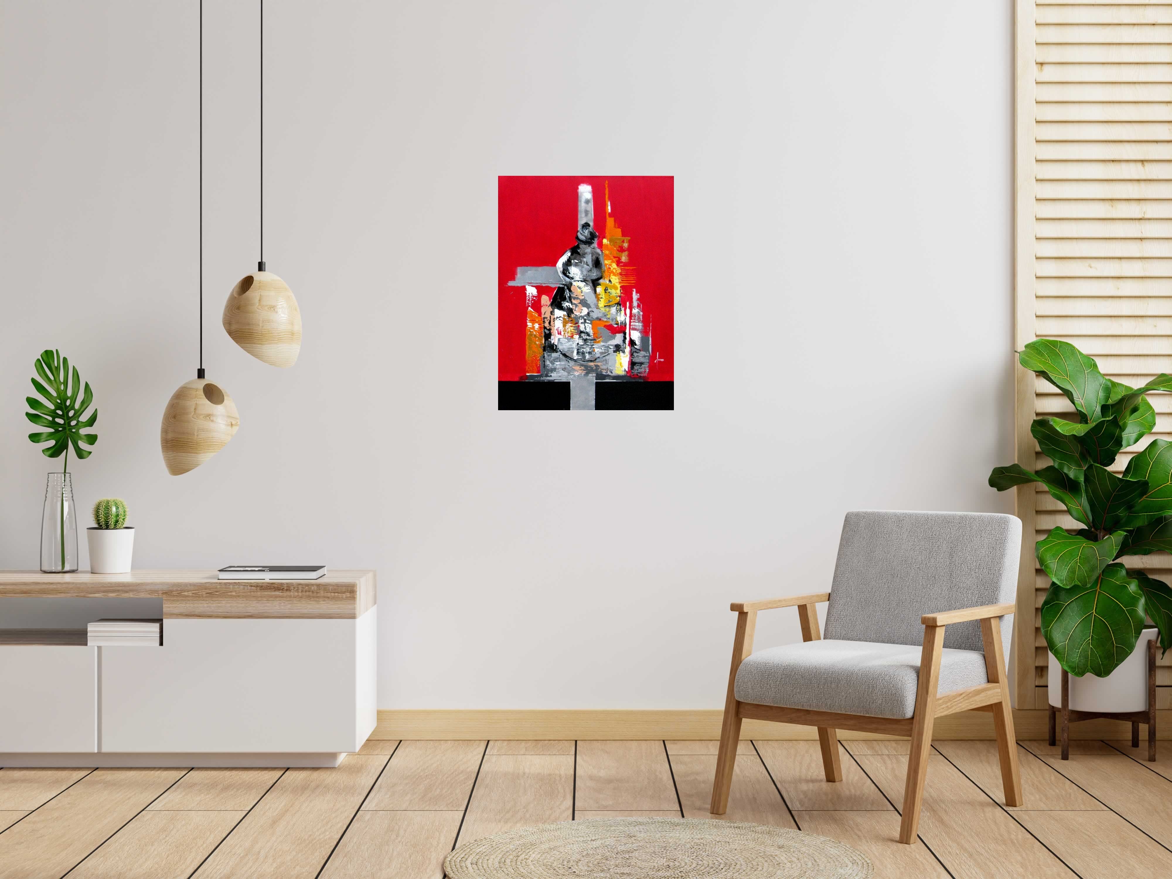 Toile Le Repenti de FARID AMRAR dans un intérieur – 60 × 80 cm