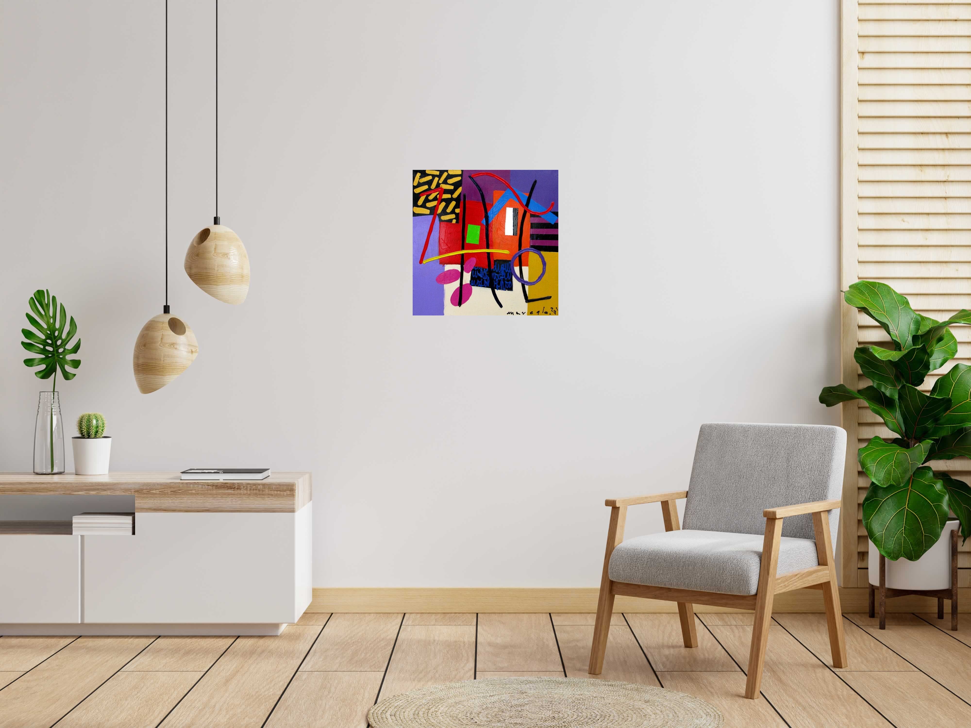 Toile Casa 1 de MARCELLO CID SAINT JEAN dans un intérieur – 60 × 60 cm
