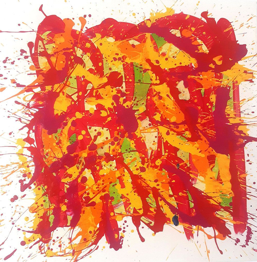 Toile abstraite moyen format noname B52 – STEPHANE RIME – 50 × 50 cm