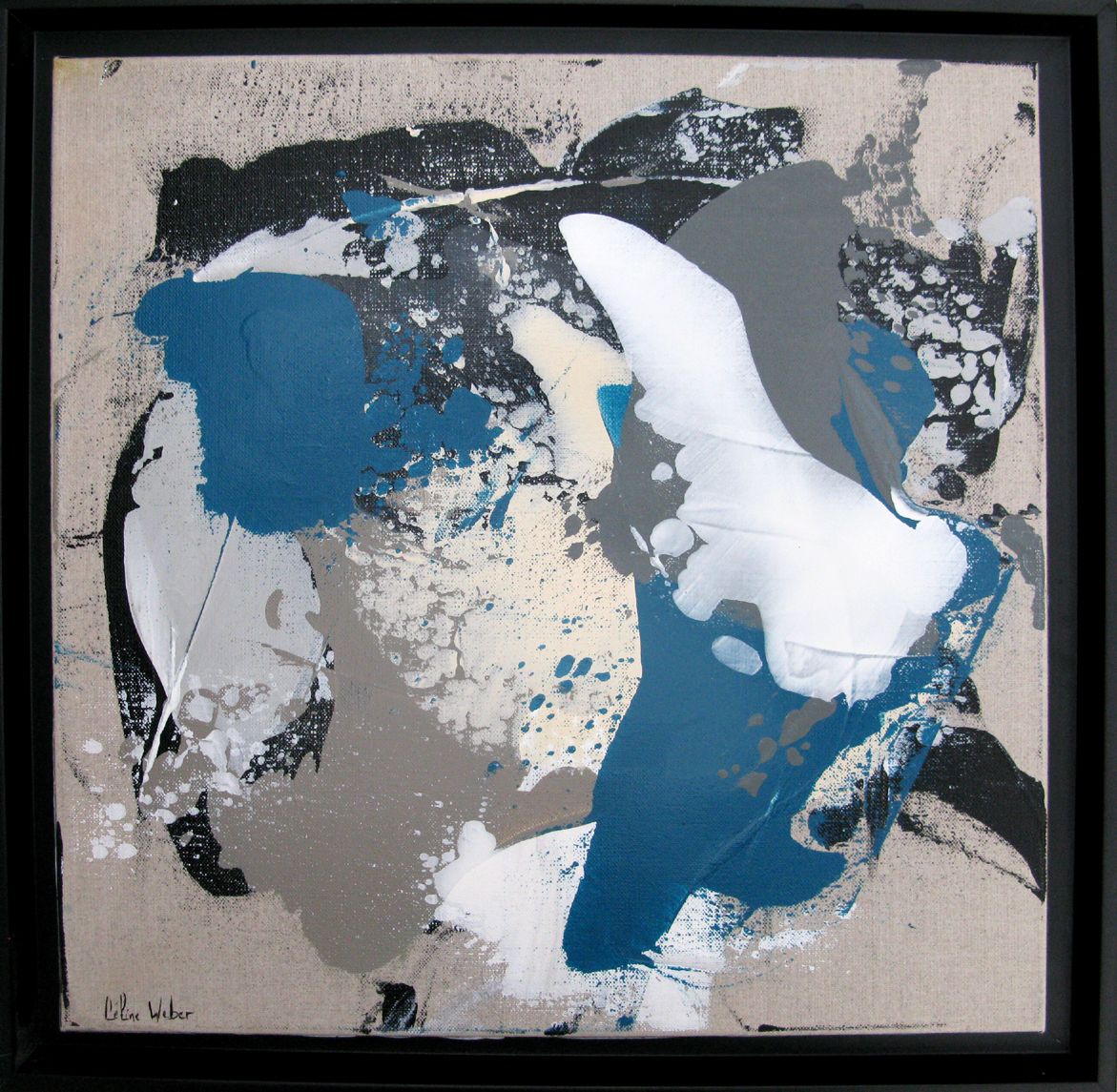 Toile abstraite petit format Dunes 2 – CELINE WEBER – 40 × 40 cm