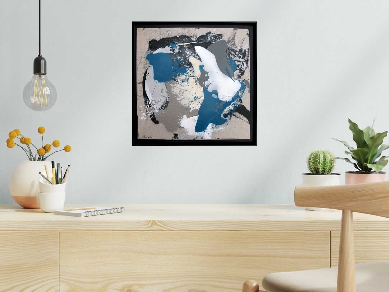 Toile Dunes 2 de CELINE WEBER dans un intérieur – 40 × 40 cm
