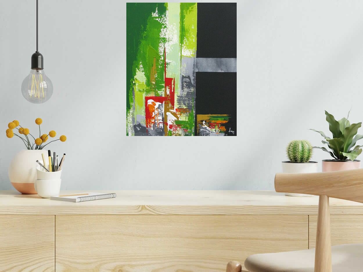 Toile Atovisme de FARID AMRAR dans un intérieur – 38 × 46 cm