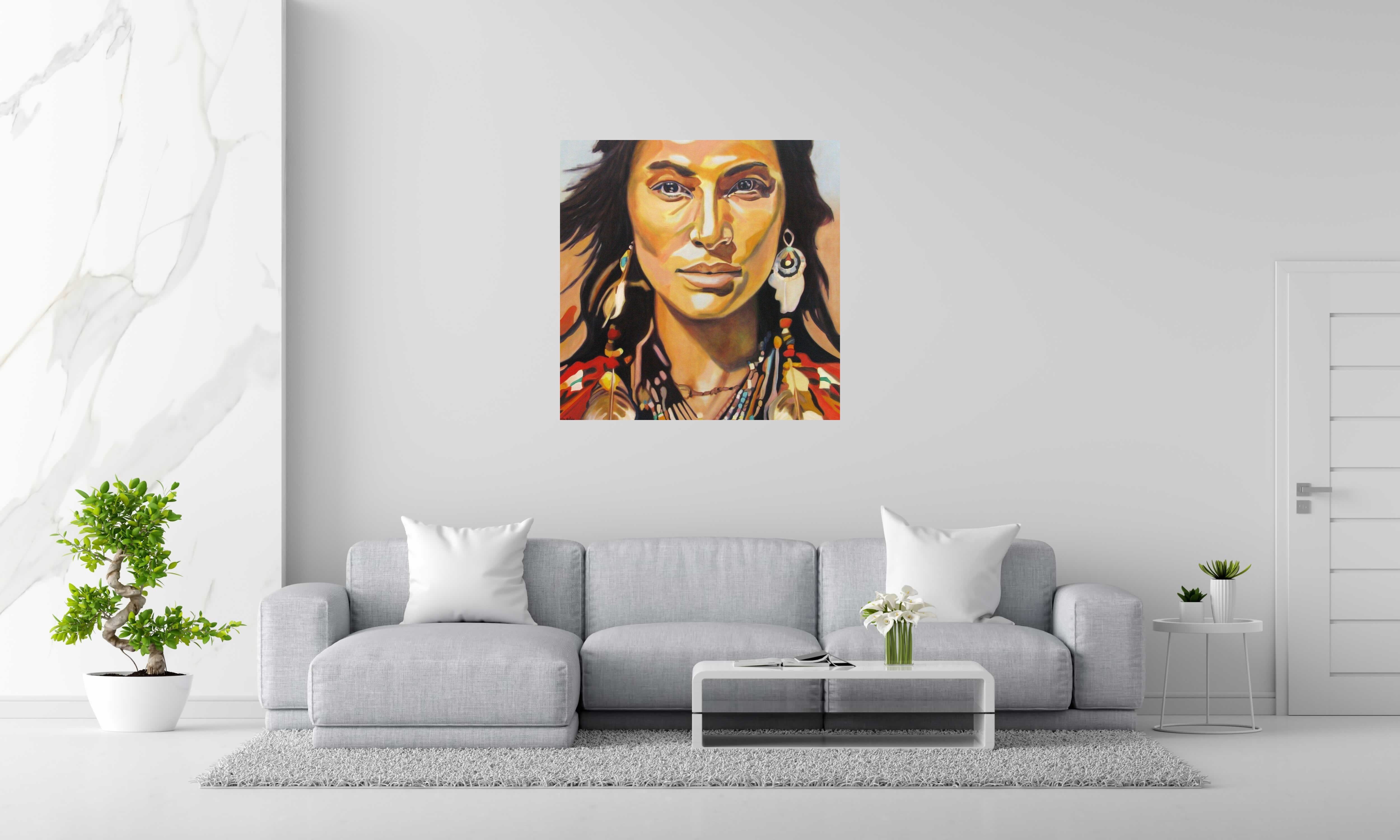 Toile Seli de EMILIE CREPIN dans un intérieur – 100 × 100 cm