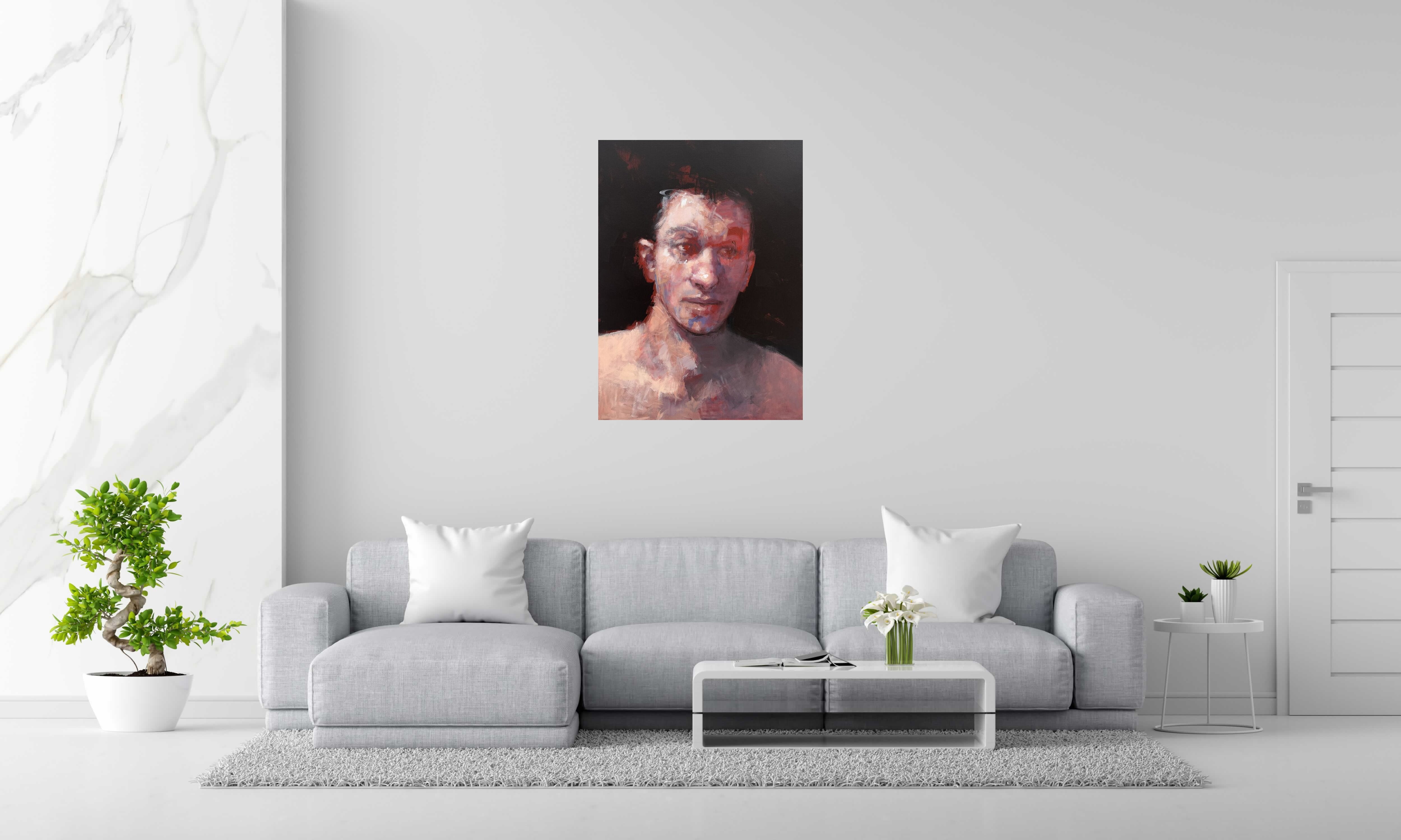 Toile Portrait of young man de OLIVIER MASSEBEUF dans un intérieur – 73 × 100 cm