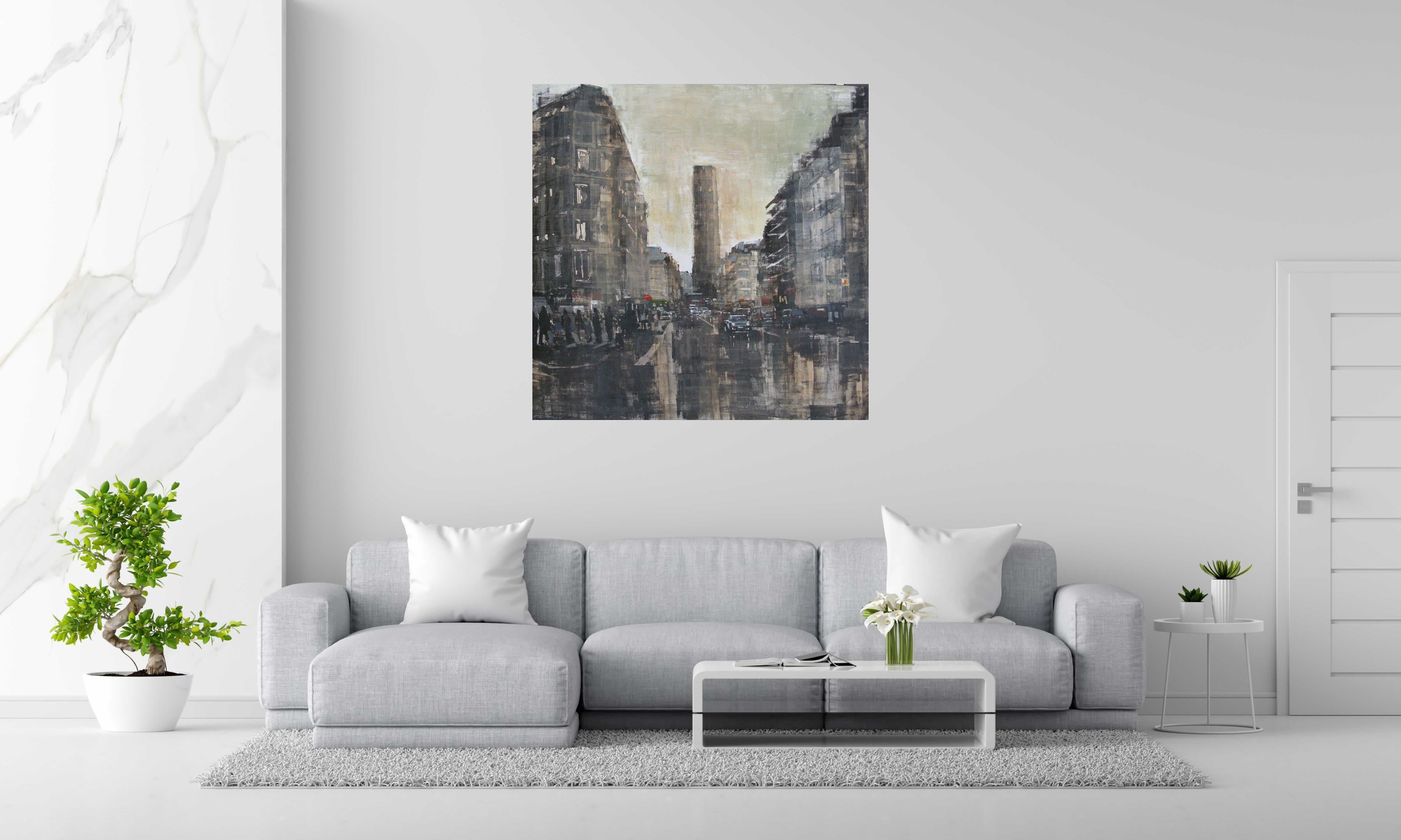 Toile Rue de Rennes de ADRIEN FAVEAU dans un intérieur – 120 × 120 cm
