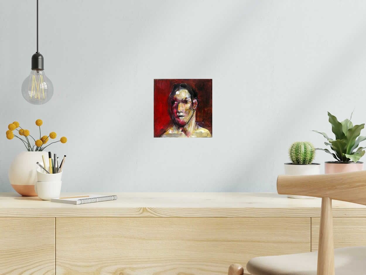 Toile Tête - C de IVAN TZONEV dans un intérieur – 20 × 20 cm