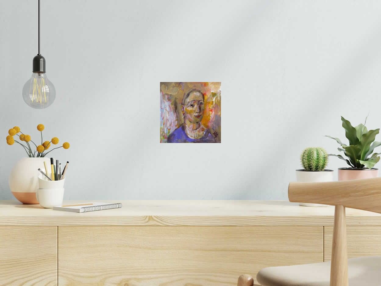 Toile Tête - D de IVAN TZONEV dans un intérieur – 20 × 20 cm