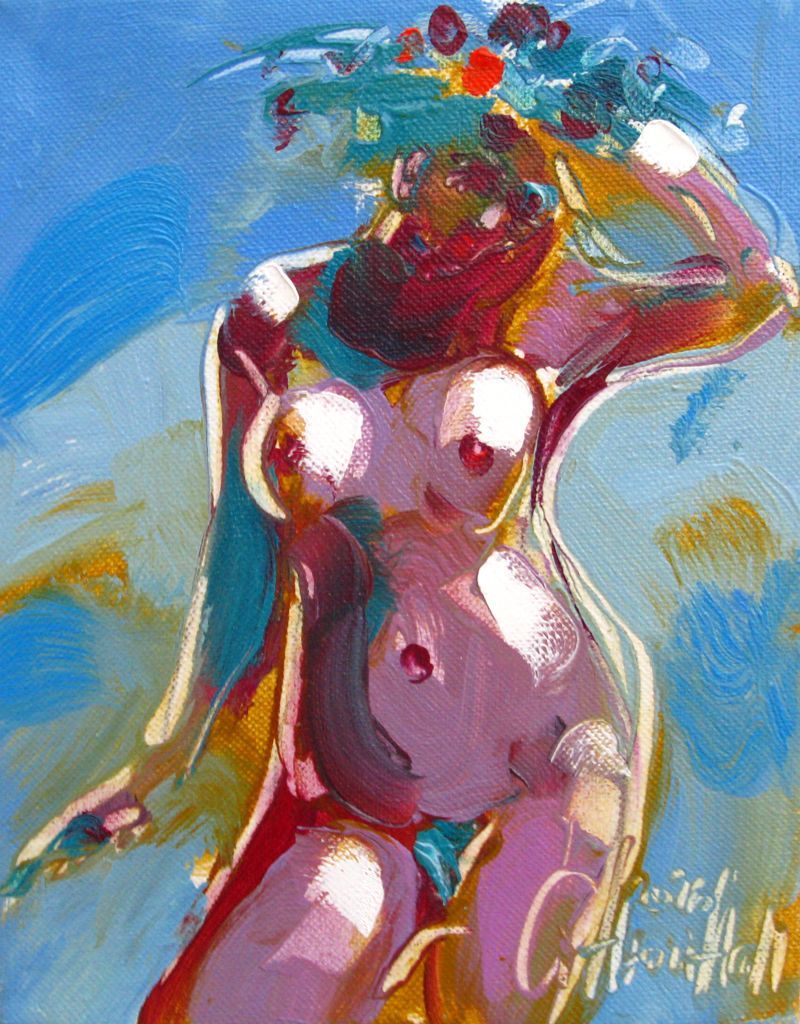 Toile figurative petit format Nadin – OLENA SINIUHINA – 18 × 24 cm