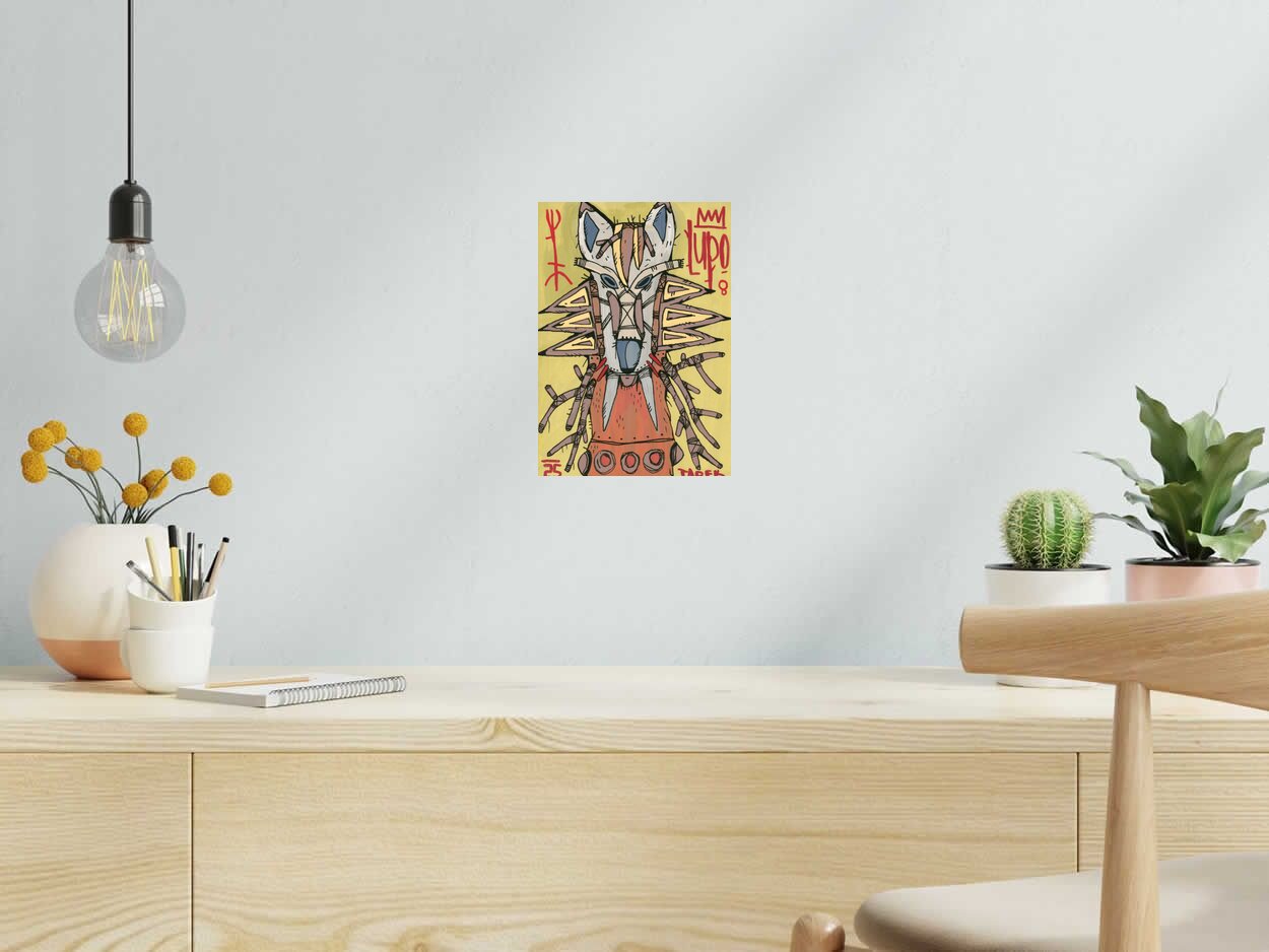 Toile Lupo de TAREK dans un intérieur – 19 × 27 cm