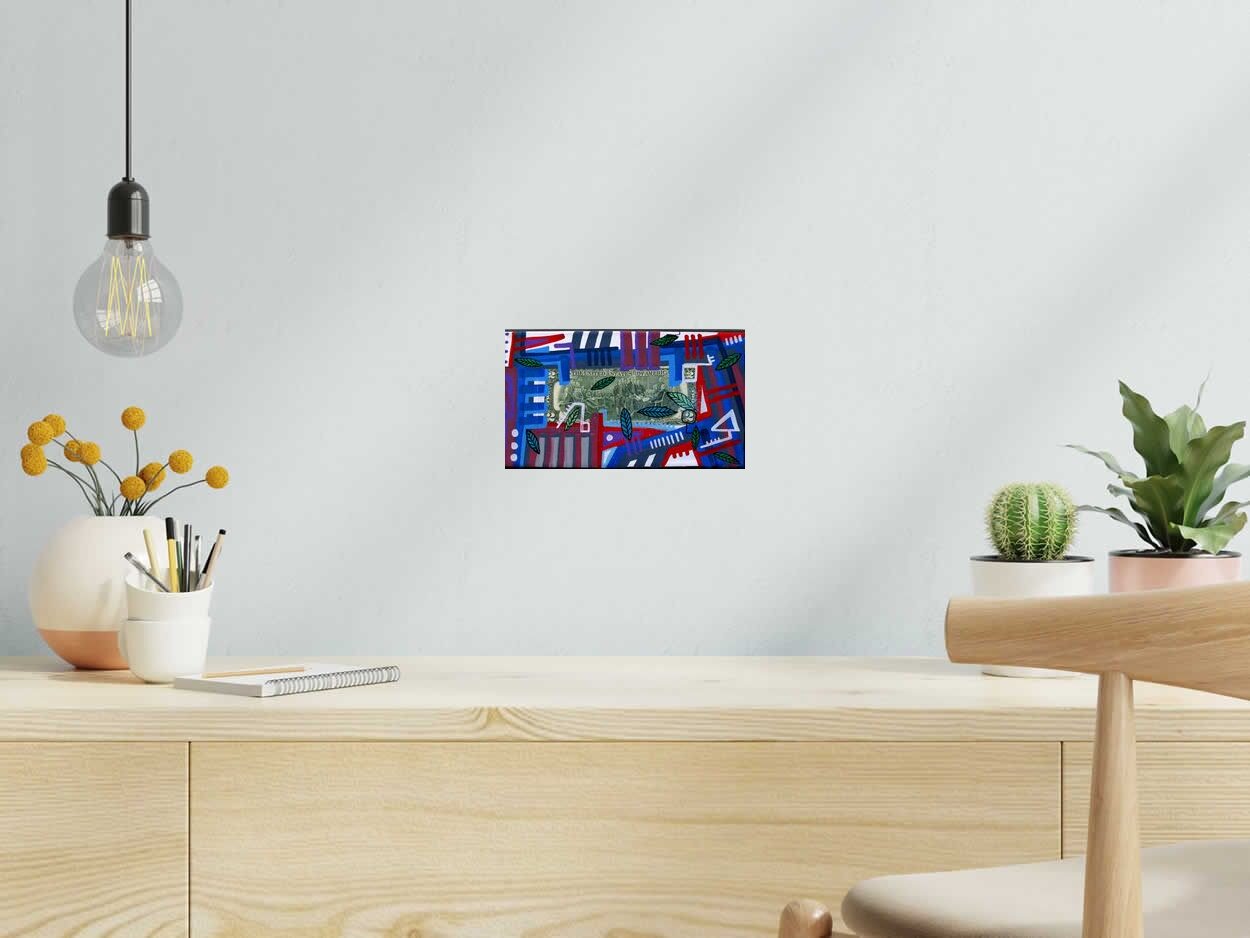 Toile The united de TAREK dans un intérieur – 24 × 14 cm