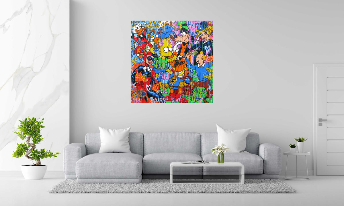 Toile OUH... PO de RICO SAB dans un intérieur – 120 × 120 cm