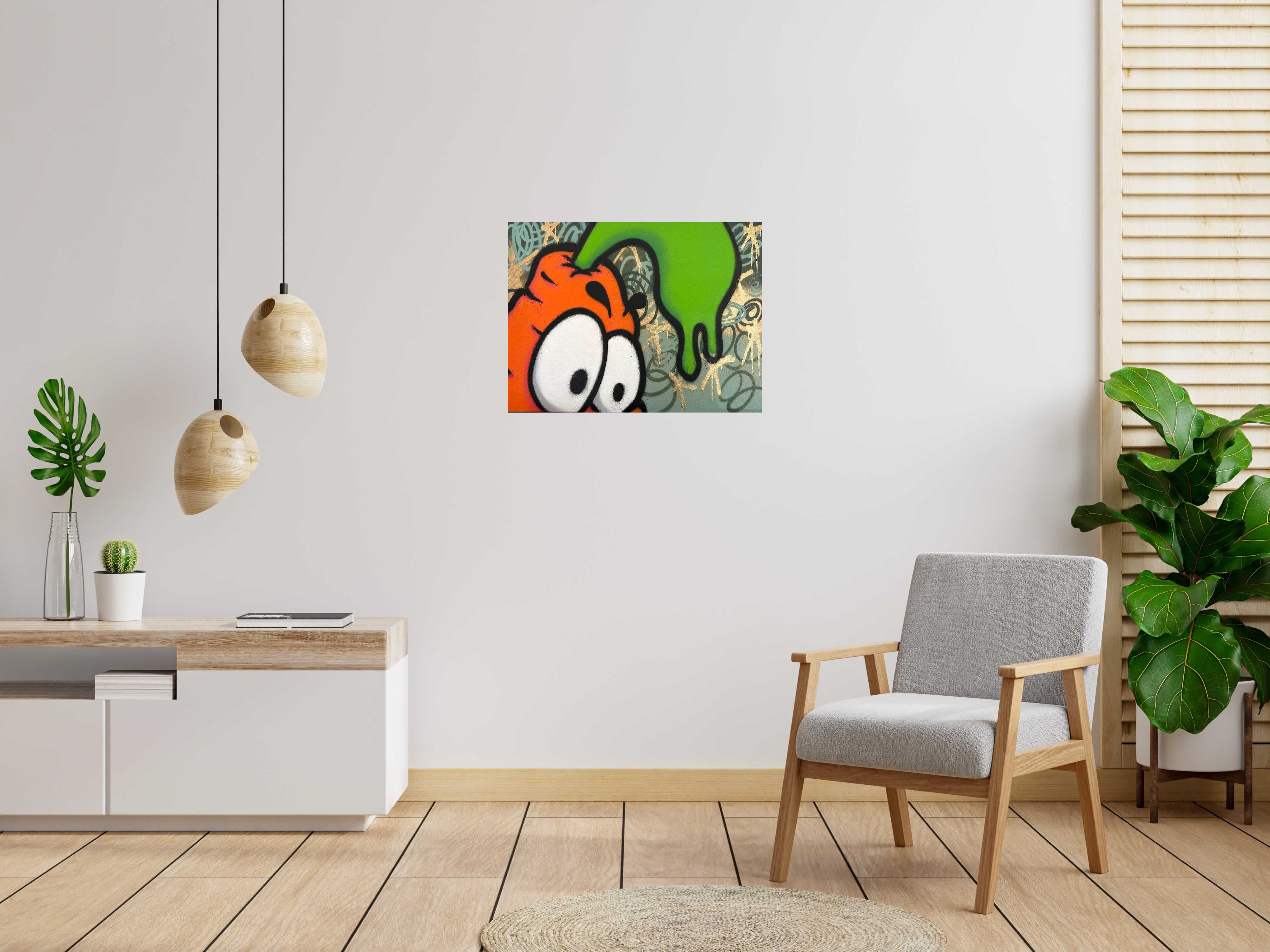 Toile Street jungle de Carotte dans un intérieur – 80 × 60 cm