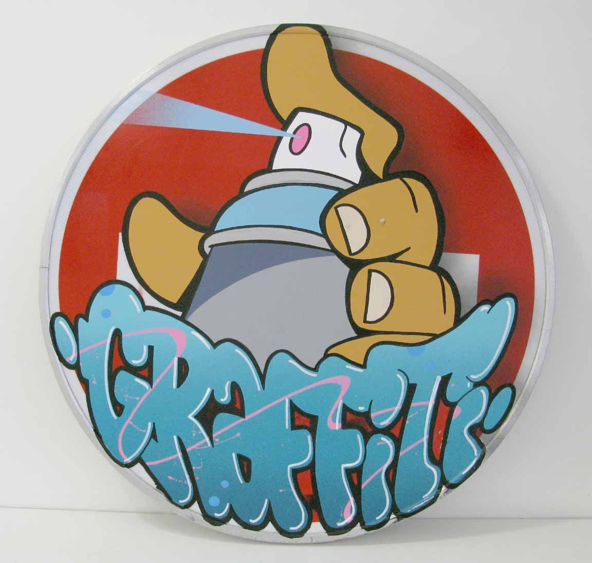 Toile street art moyen format Graffiti – KENY – 68 × 68 cm