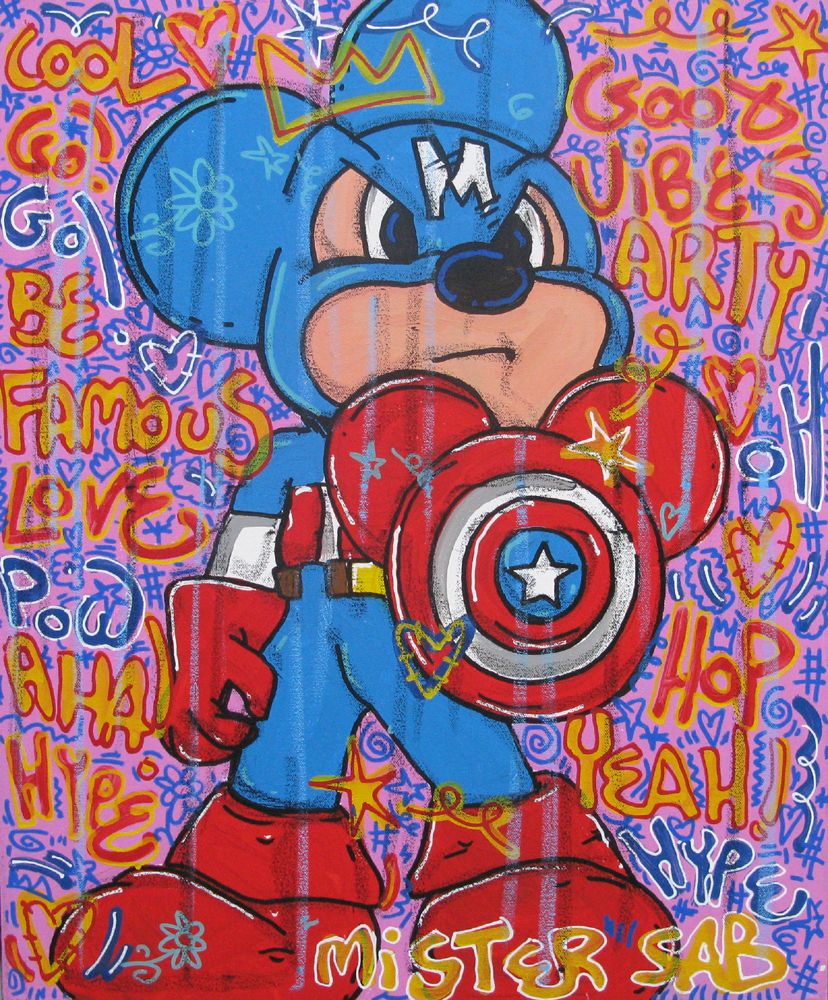 Toile street art moyen format Good uibess mister – RICO SAB – 50 × 60 cm
