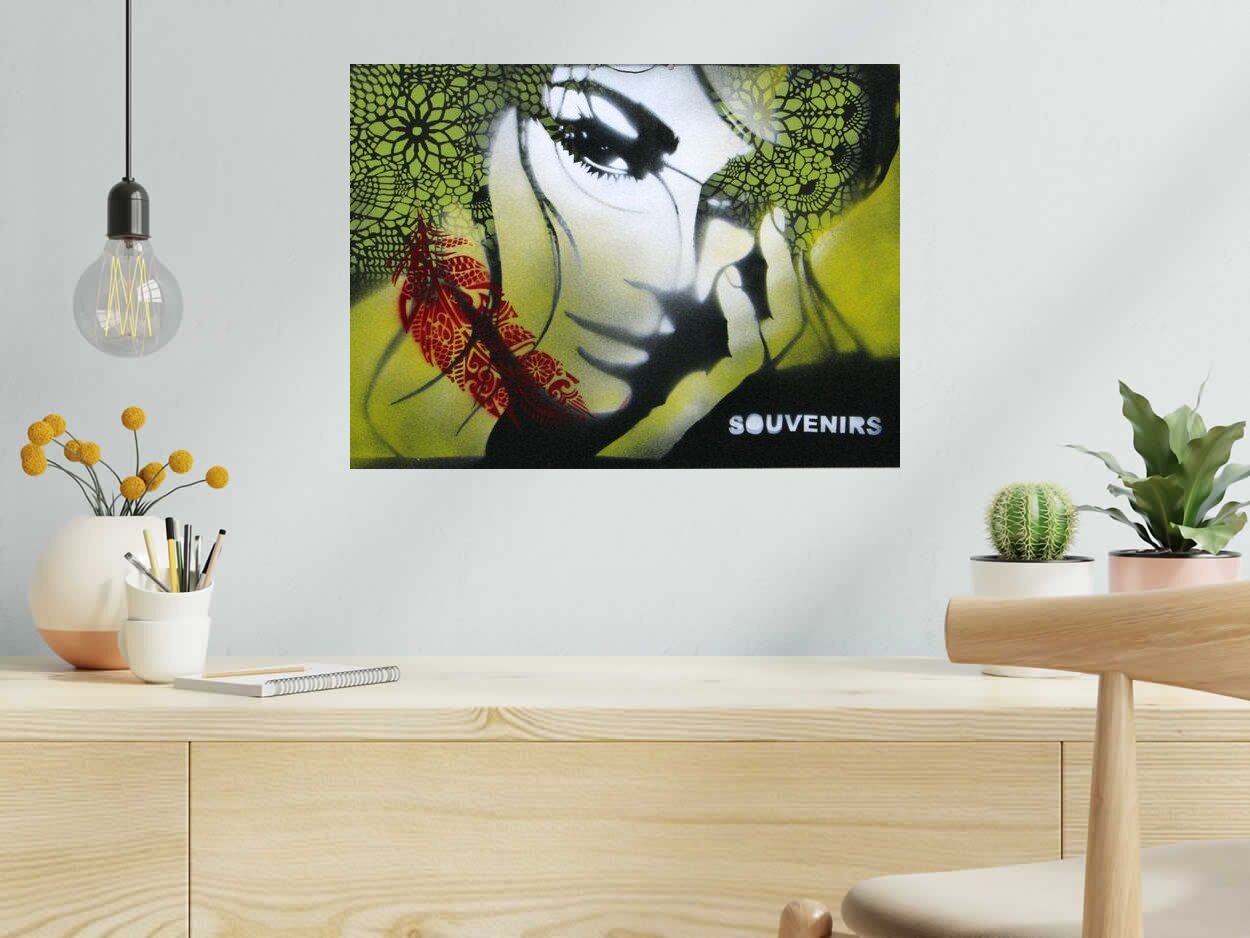 Toile Lisa de KARO TRASS dans un intérieur – 55 × 40 cm