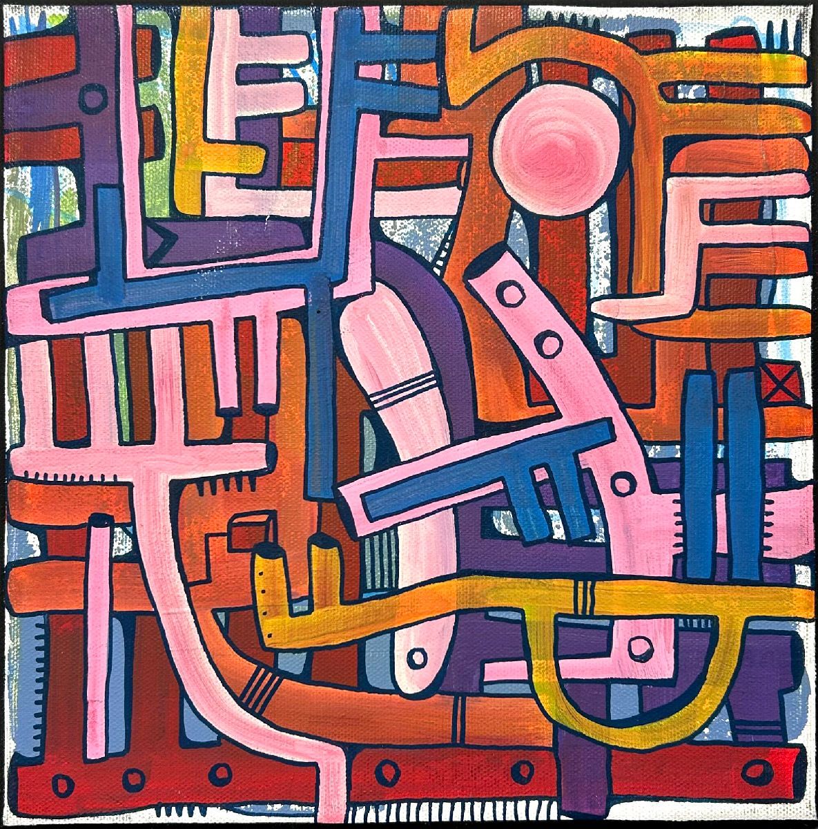 Toile street art petit format Geometric – TAREK – 25 × 25 cm