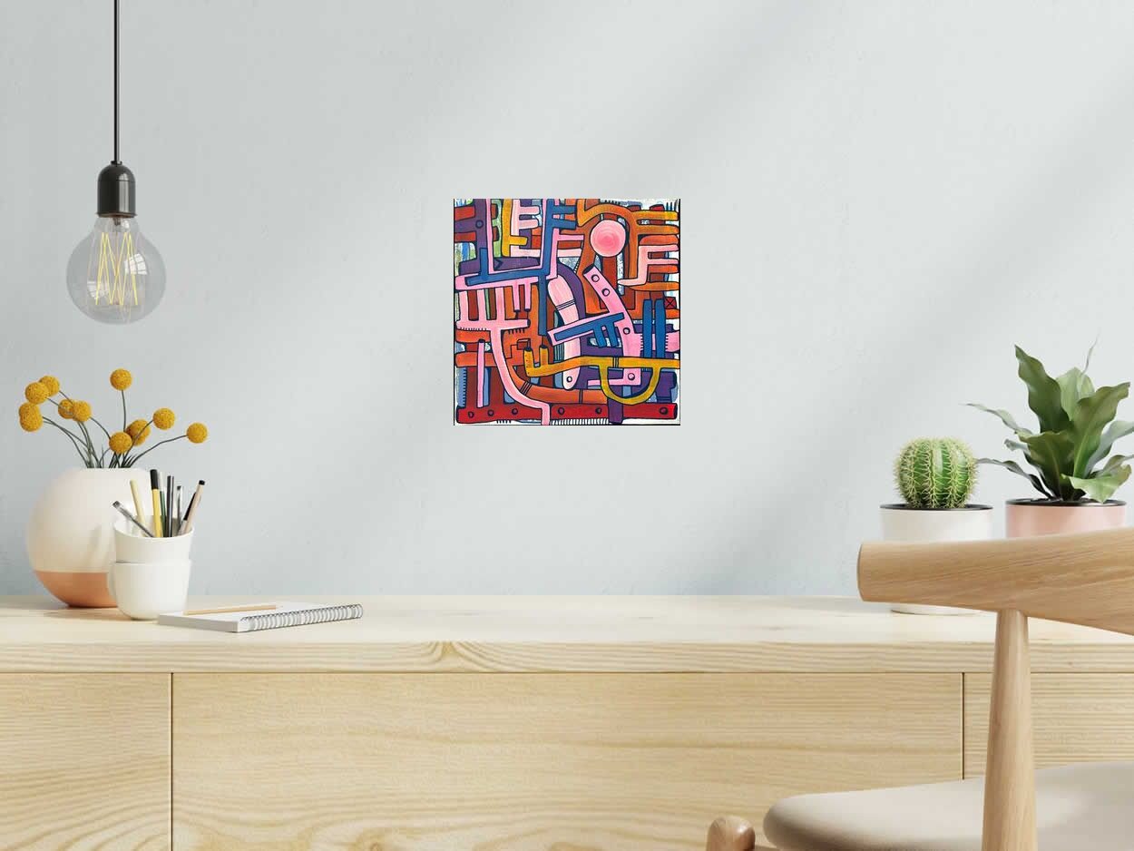 Toile Geometric de TAREK dans un intérieur – 25 × 25 cm