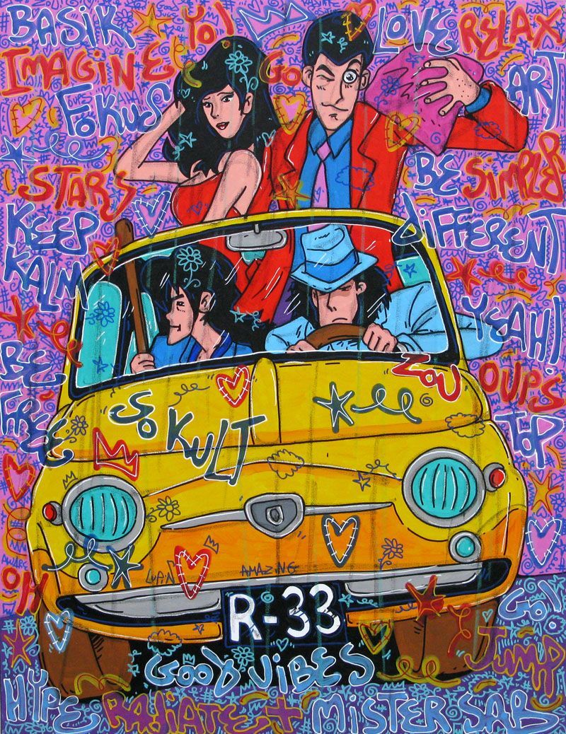 Toile street art très grand format Amazing Lupin – RICO SAB – 97 × 130 cm