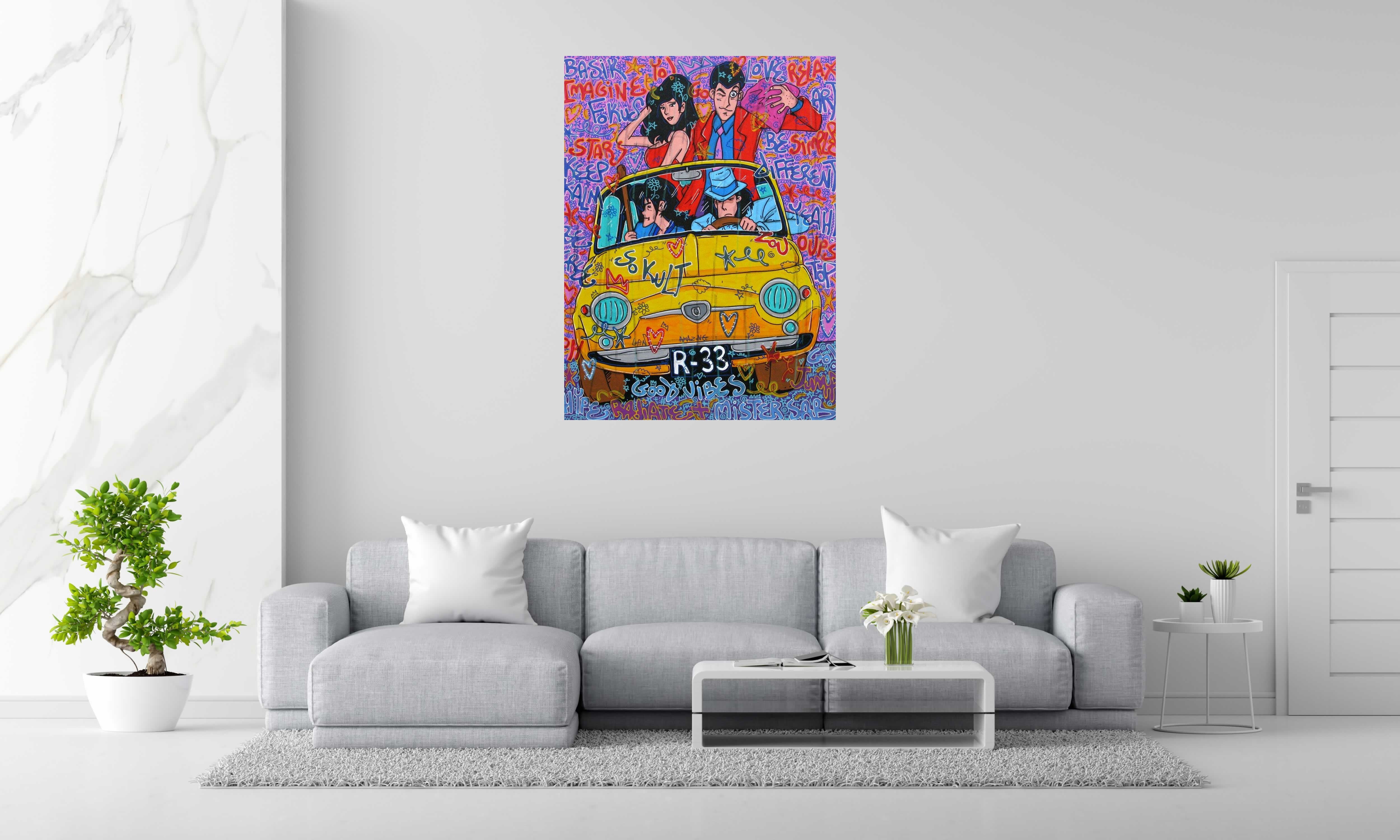 Toile Amazing Lupin de RICO SAB dans un intérieur – 97 × 130 cm