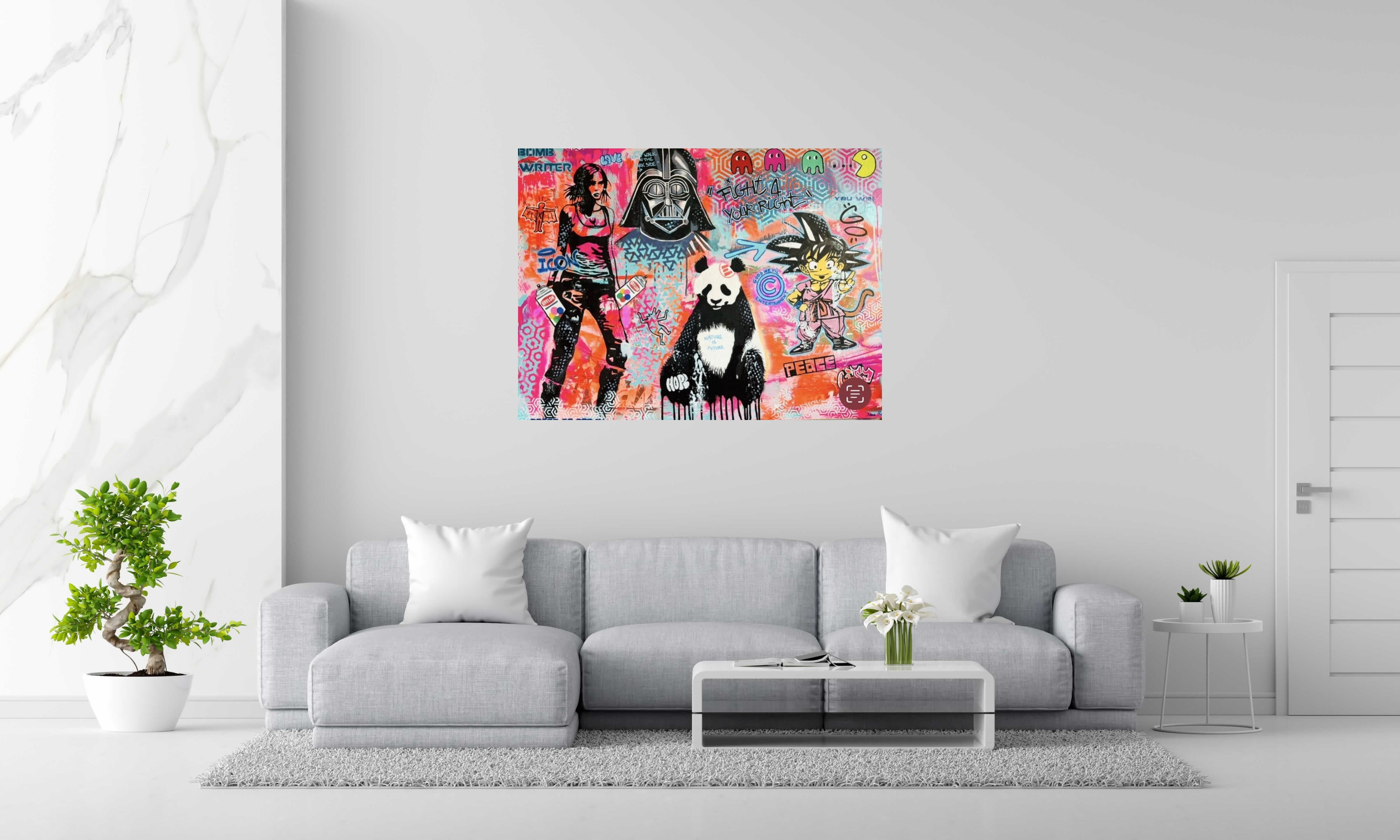 Toile Fight 4 the power de SARA CHELOU dans un intérieur – 130 × 97 cm