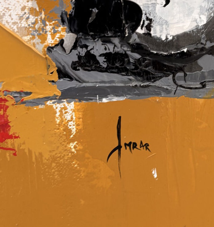 Toile Regroupement des expressions 3 de FARID AMRAR dans un intérieur – 50 × 50 cm