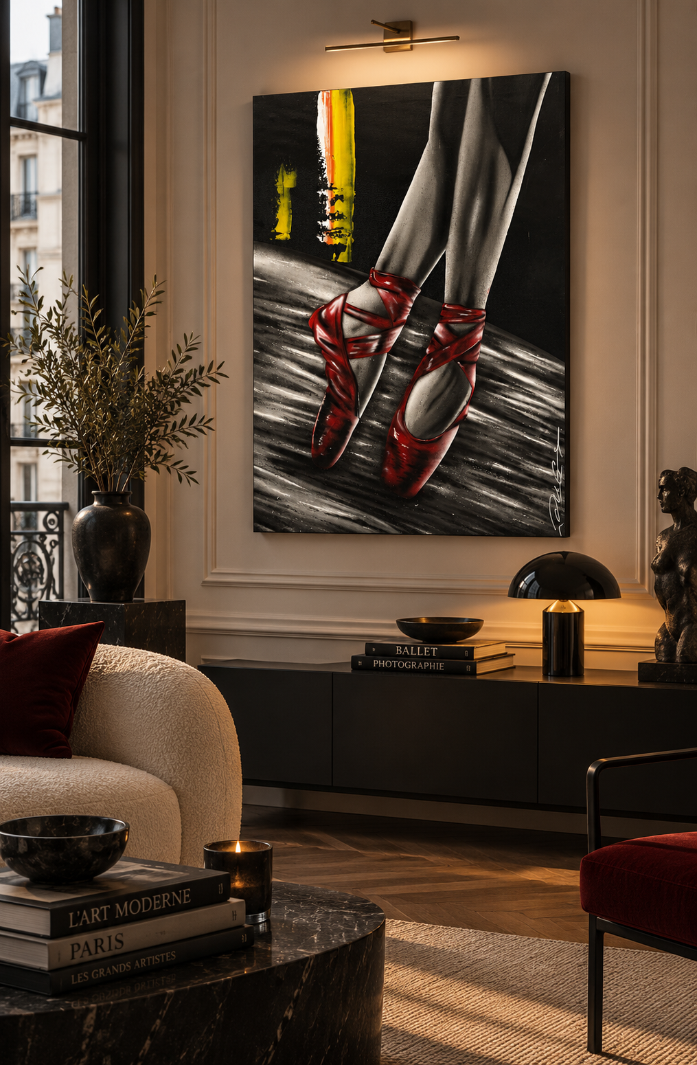 Toile Dancing de JUG dans un intérieur – 80 × 120 cm