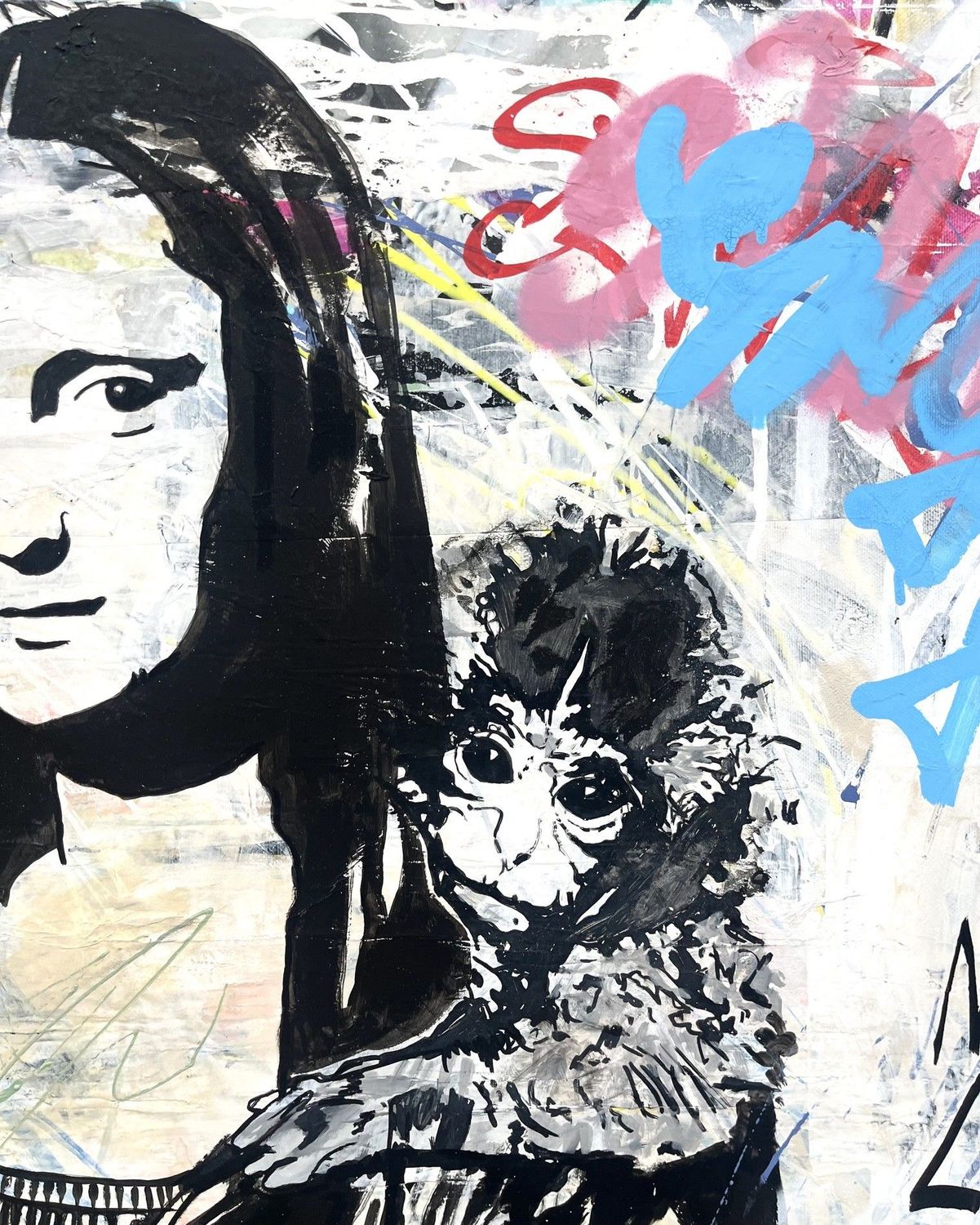 Tableau de PATRICIA GADISSEUR a pour titre We need love style graffiti, street pop art dim : PATRICIA GADISSEURprix:750
