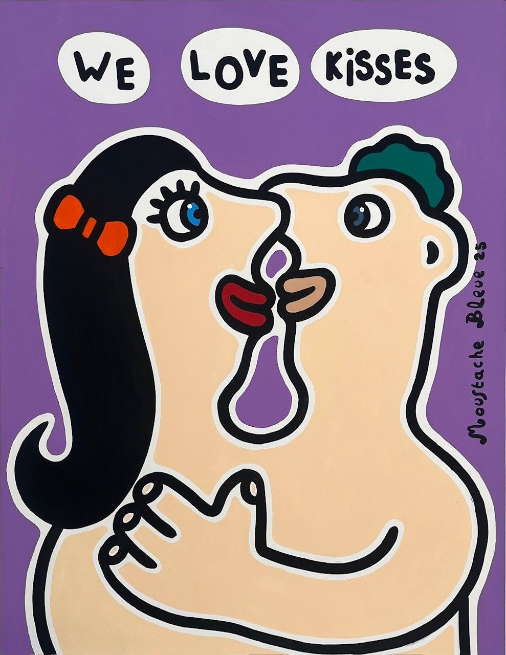 Dessin de MOUSTACHE BLEUE a pour titre We love kisses style figuratif dim : MOUSTACHE BLEUEprix:120
