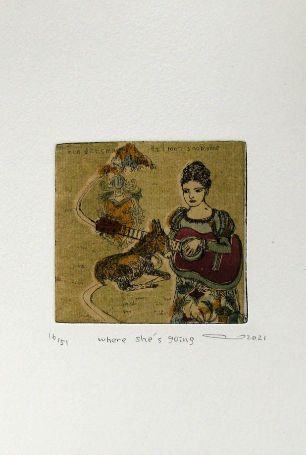 Editions d'art de ATSUKO ISHII a pour titre WHERE SHE'S GOING style figuratif dim : ATSUKO ISHIIprix:40